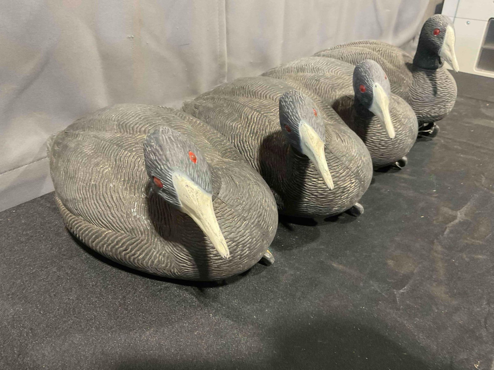 4 pcs G&H Decoys Plastic Coot Duck Decoys. Good Condition. See pics. - 4