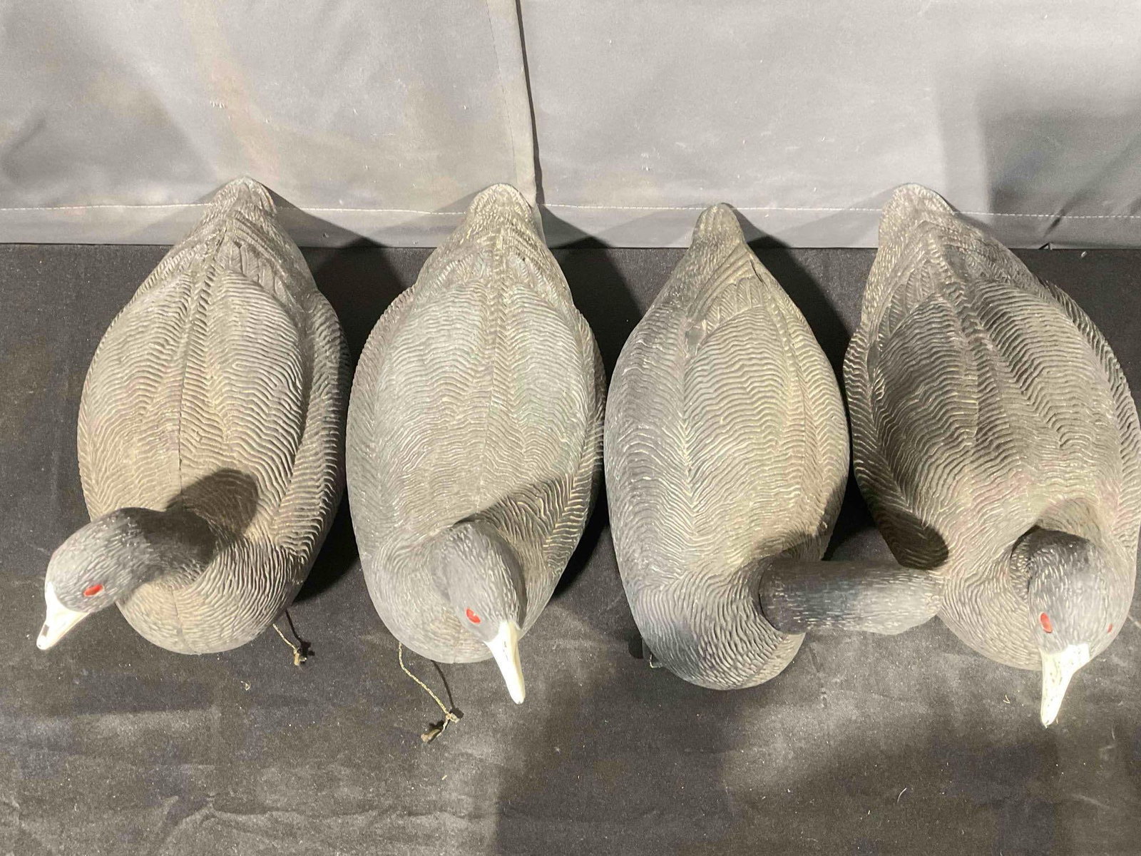 4 pcs G&H Decoys Plastic Coot Duck Decoys. Very Good Condition. See pics. - 4