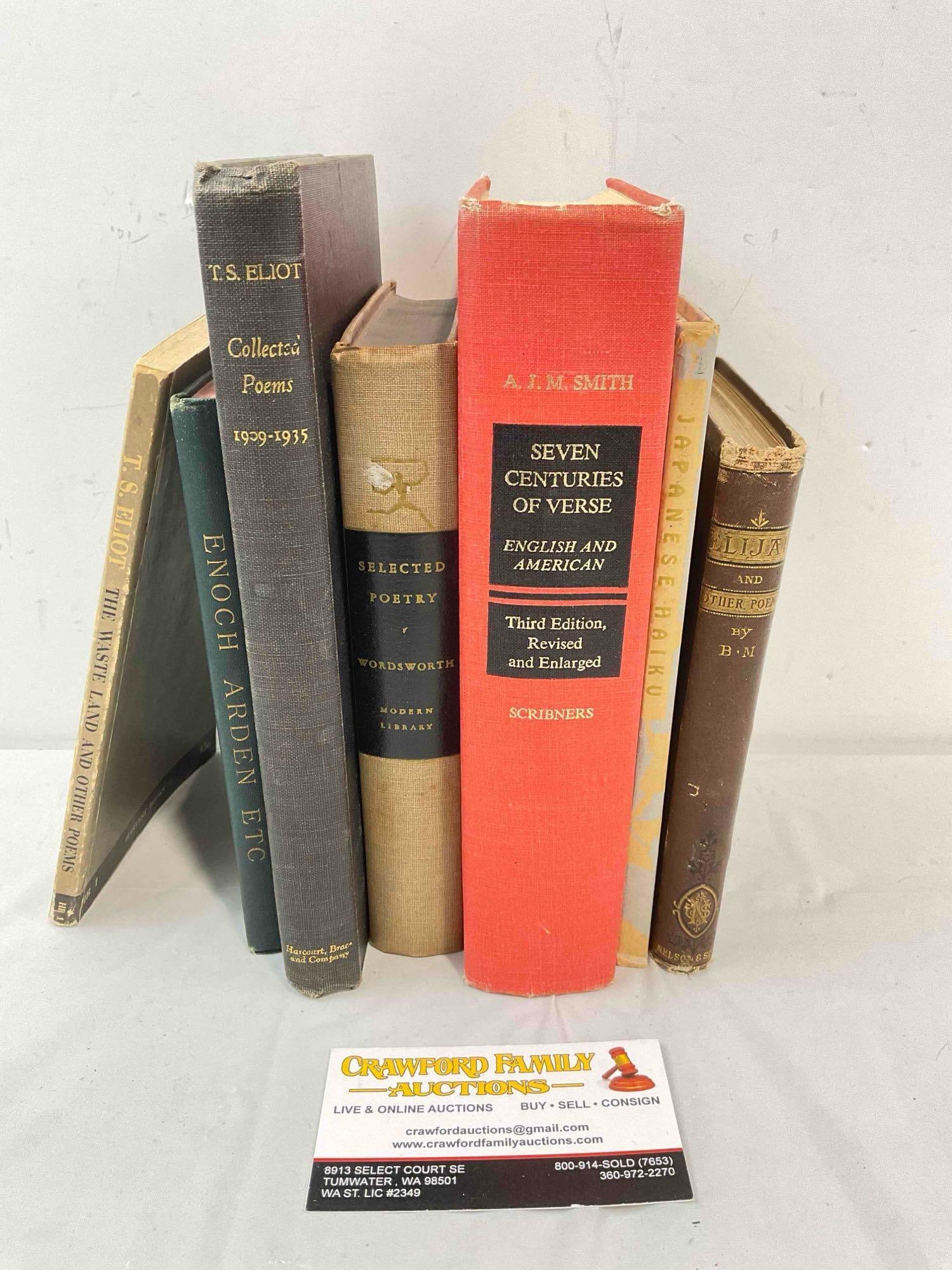 7 pcs Vintage Poetry Books, incl. "Elijah & Other Poems" & Much More! Fair Condition. See pics. (1 of 5)