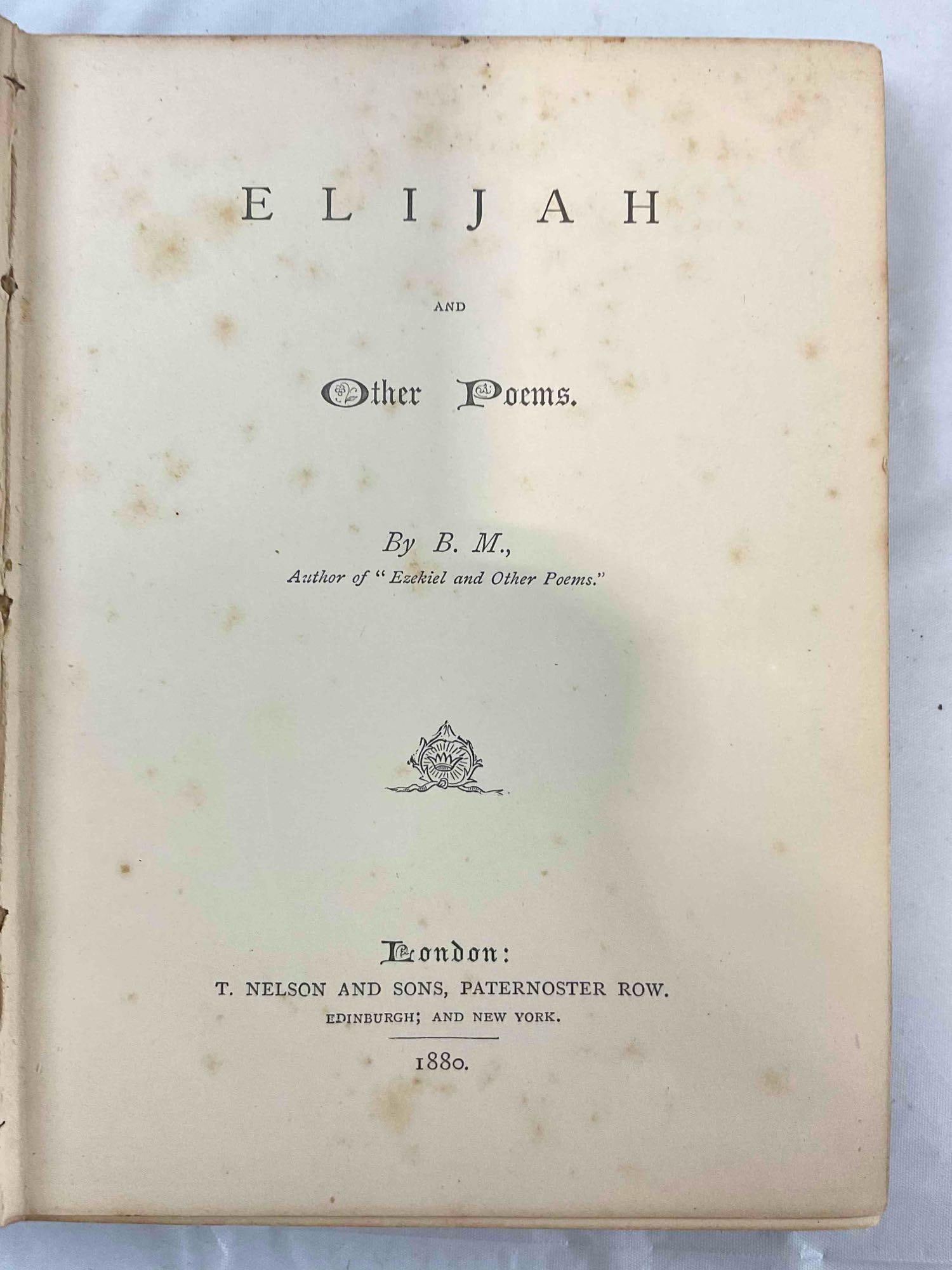 7 pcs Vintage Poetry Books, incl. "Elijah & Other Poems" & Much More! Fair Condition. See pics. - 5
