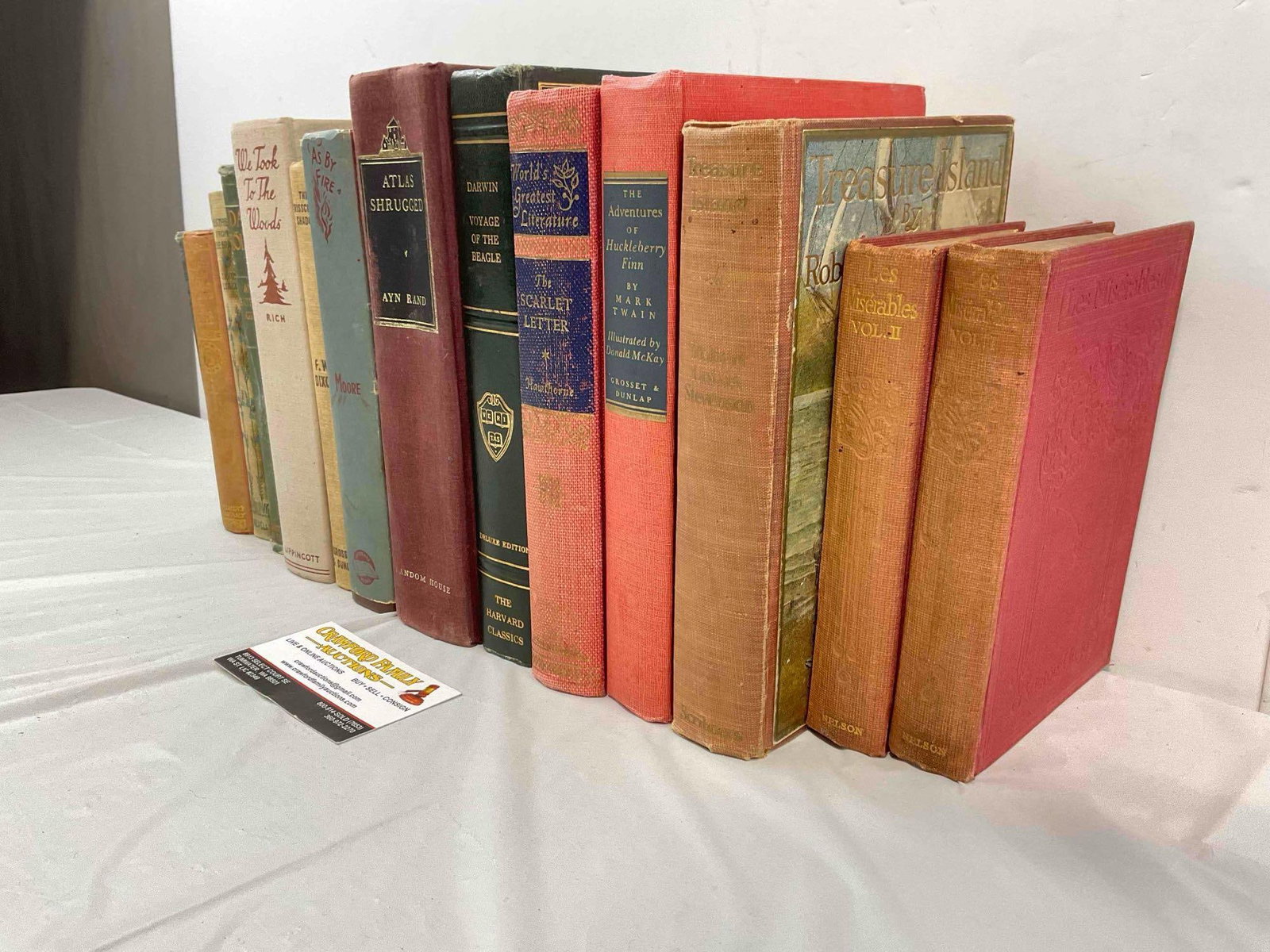 14 pcs Vintage Hardcover Books, incl. "Atlas Shrugged," "Les Miserables" & More! See pics. - 2