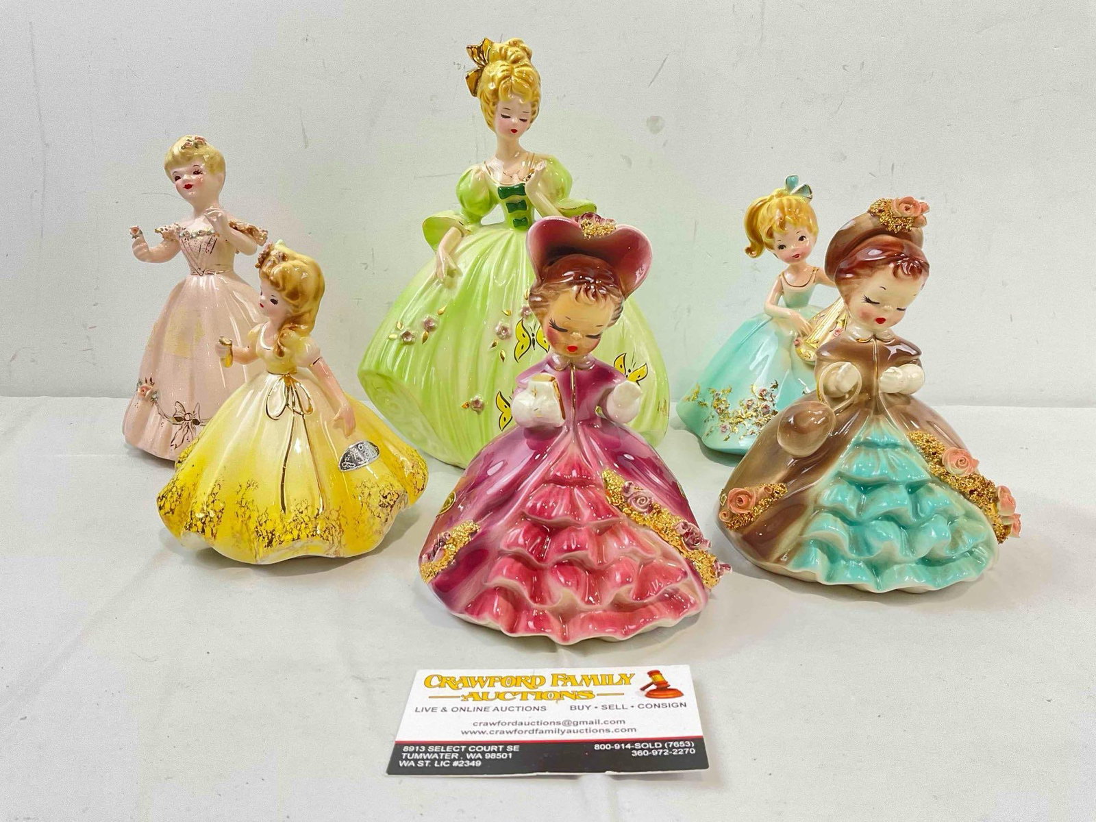 6 pcs Vintage Josef Originals Ceramic Lady Figurines, incl. Denise & Much More! See pics. (1 of 11)