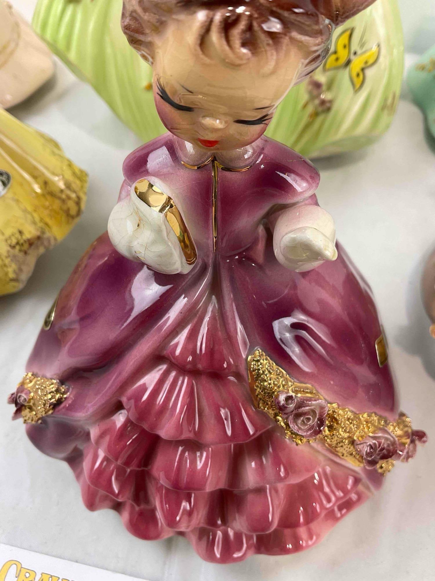 6 pcs Vintage Josef Originals Ceramic Lady Figurines, incl. Denise & Much More! See pics. - 5