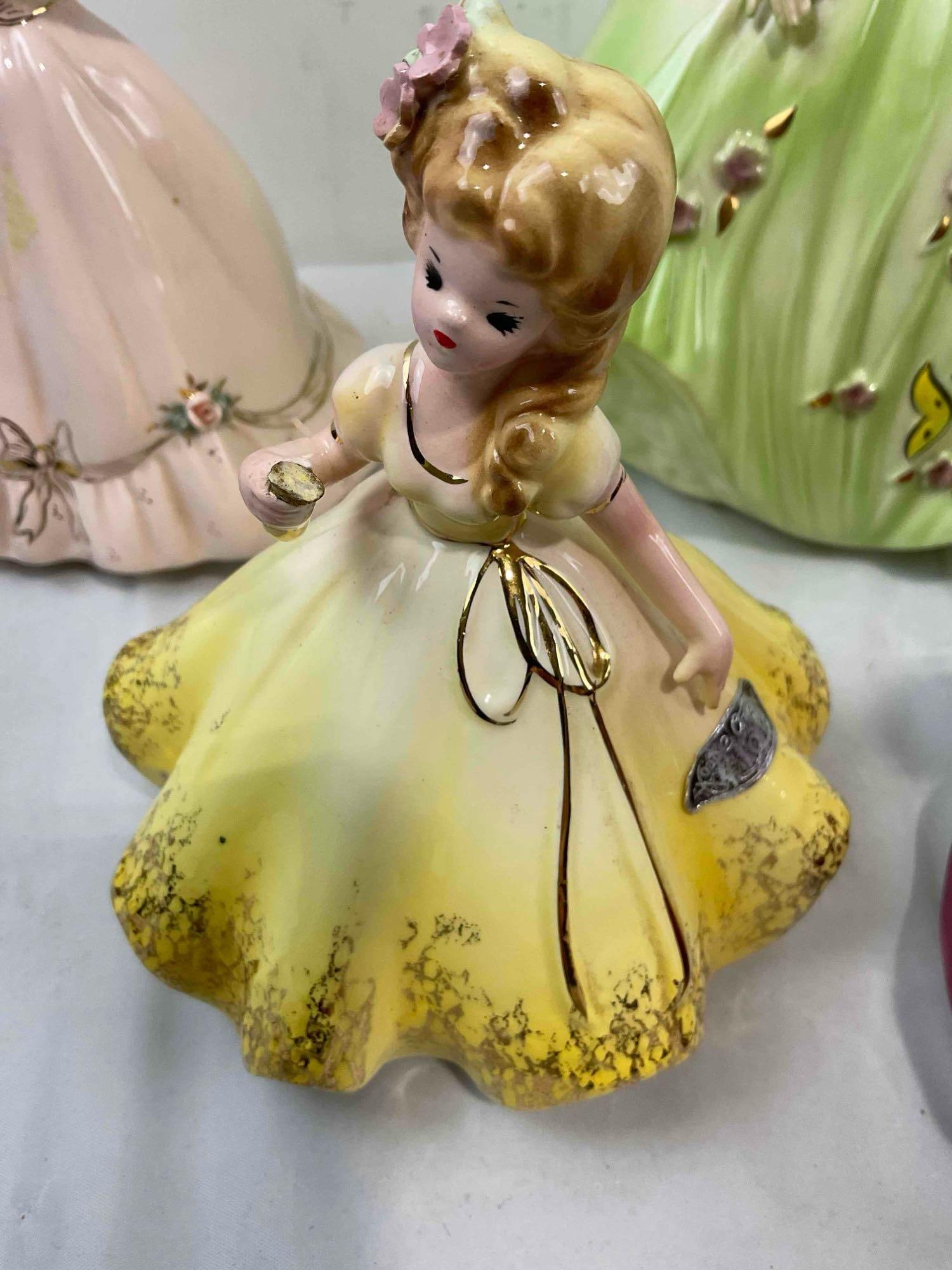 6 pcs Vintage Josef Originals Ceramic Lady Figurines, incl. Denise & Much More! See pics. - 6
