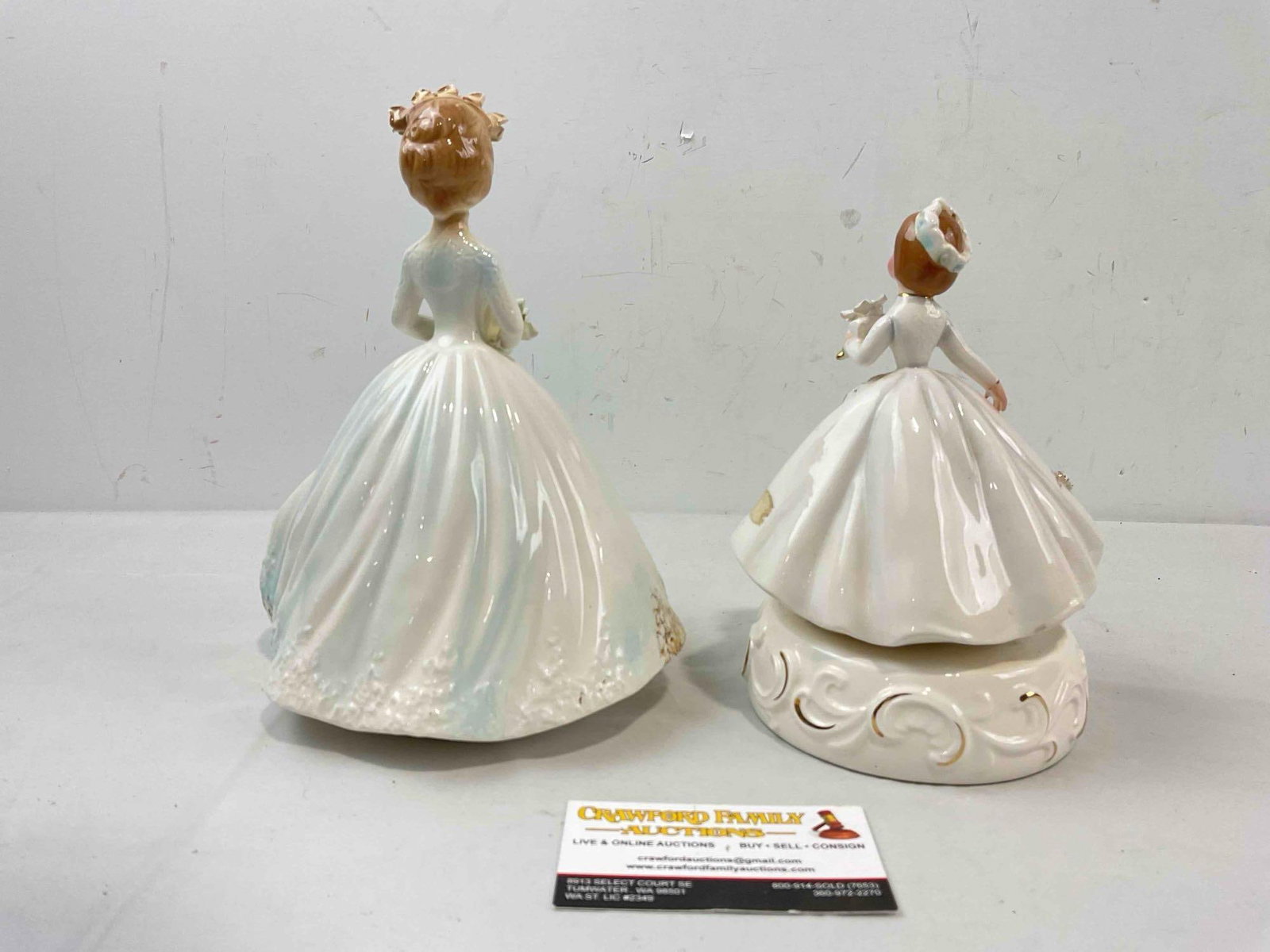 2 pcs Vintage Josef Originals Ceramic Bride Figurines, incl. 1x Music Box. See pics. - 4