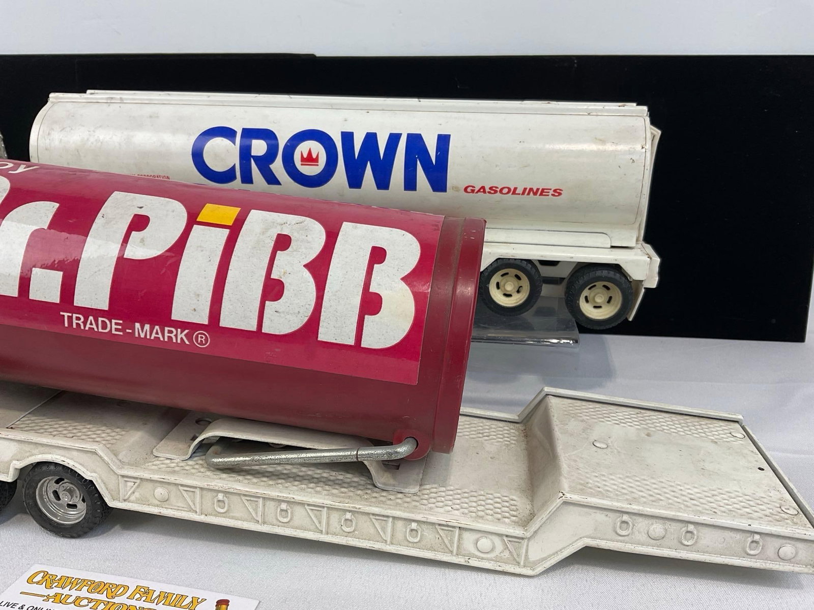 Pair of Tractor Trailers, Mr. Pibb & Crown Gasolines, Joie Chitwoods Thrill Show, approx 1/24 scale - 3
