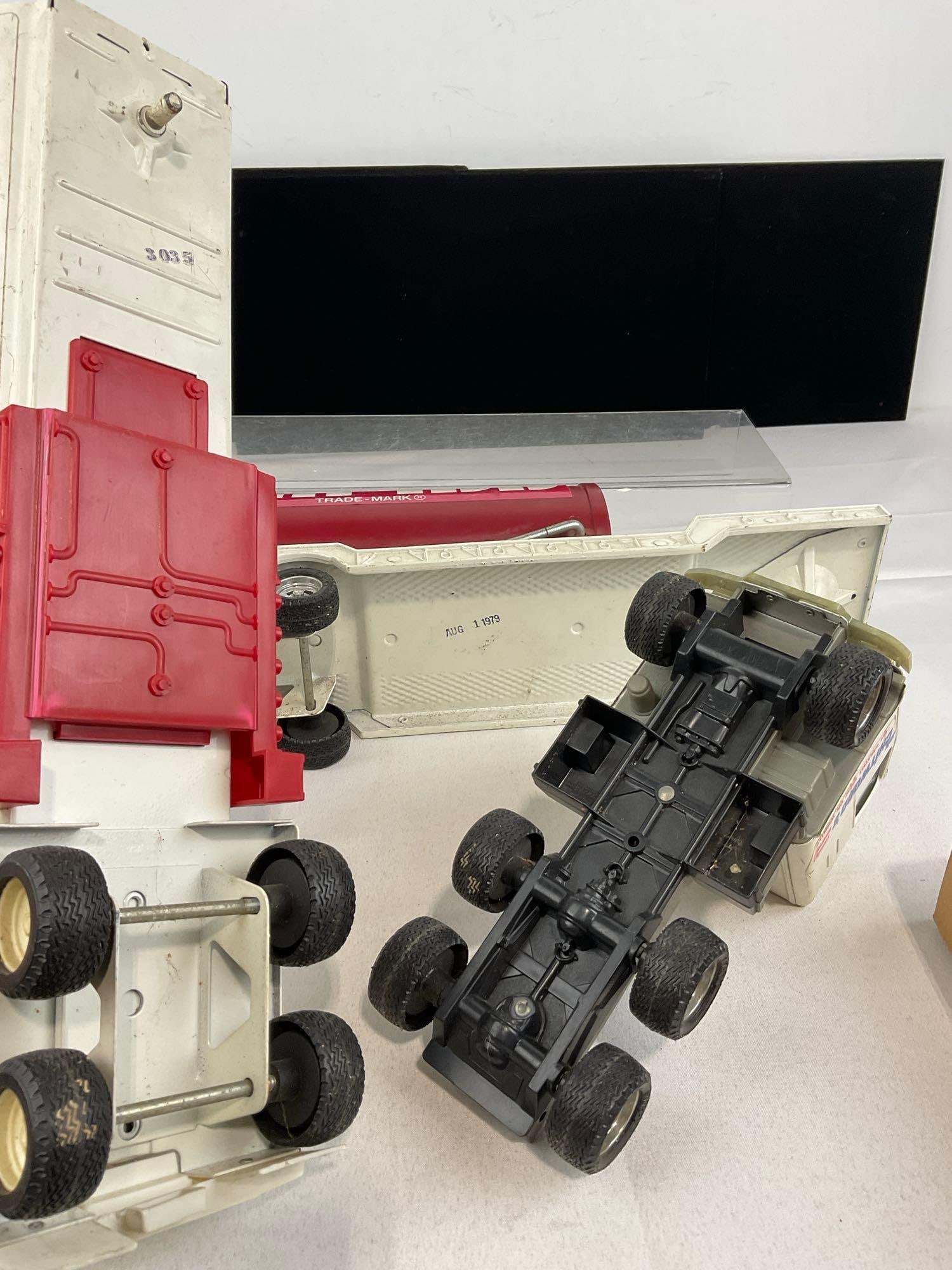Pair of Tractor Trailers, Mr. Pibb & Crown Gasolines, Joie Chitwoods Thrill Show, approx 1/24 scale - 5