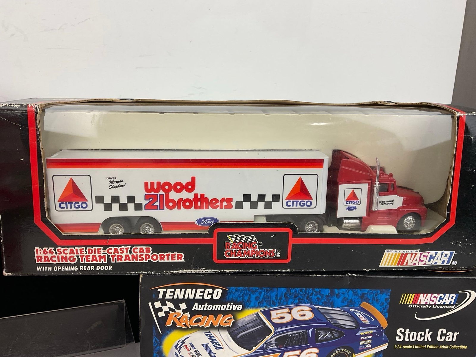 2 Revell 1:32 Scale Diecast Cars, 1:44 Scale Racing Team Transporter, & Nascar Stock Car Tenneco .. - 2