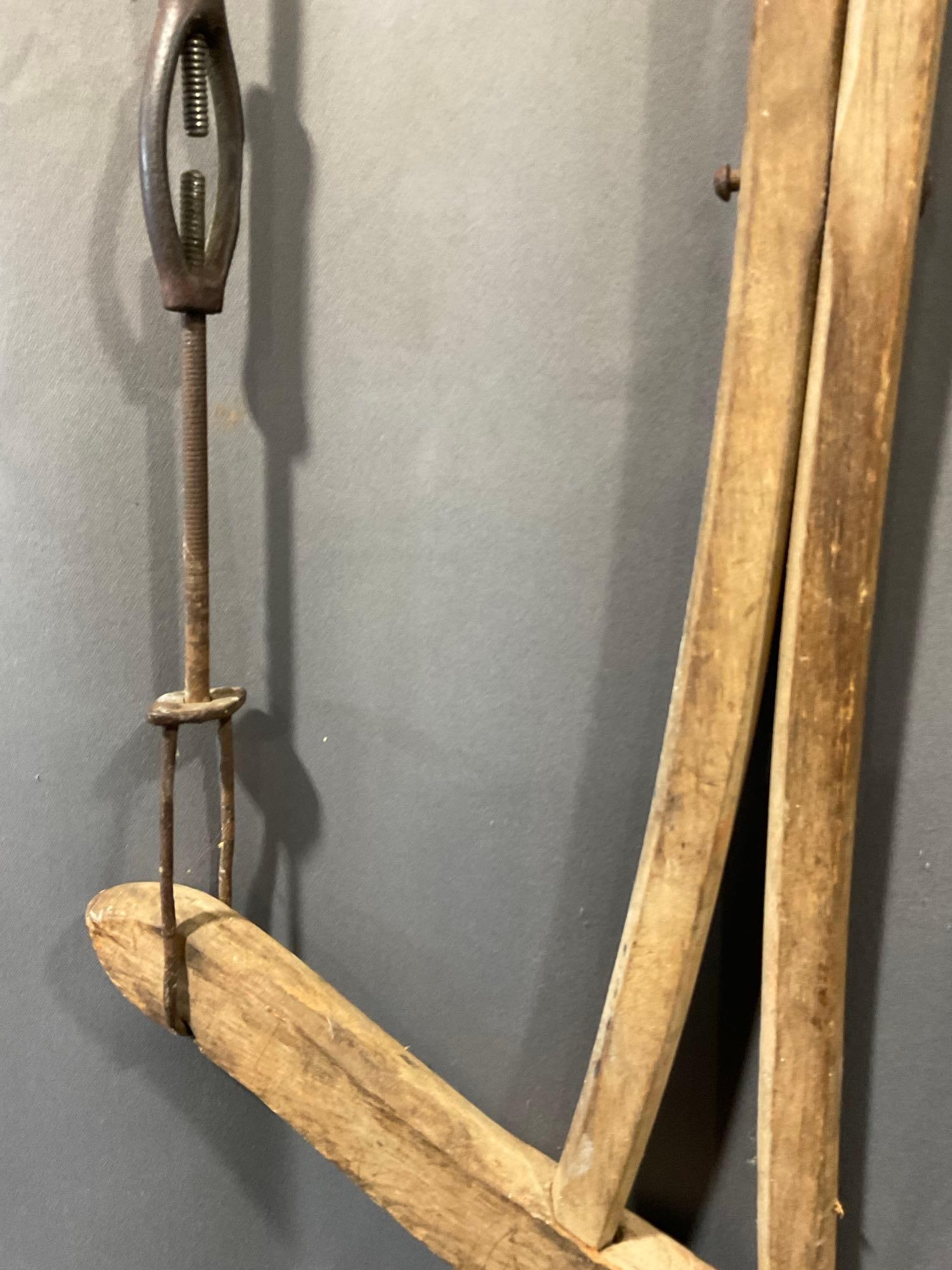 Antique Primitive style Buck/Bow Cross Cut Hand Saw, 25 x 34 inches - 2