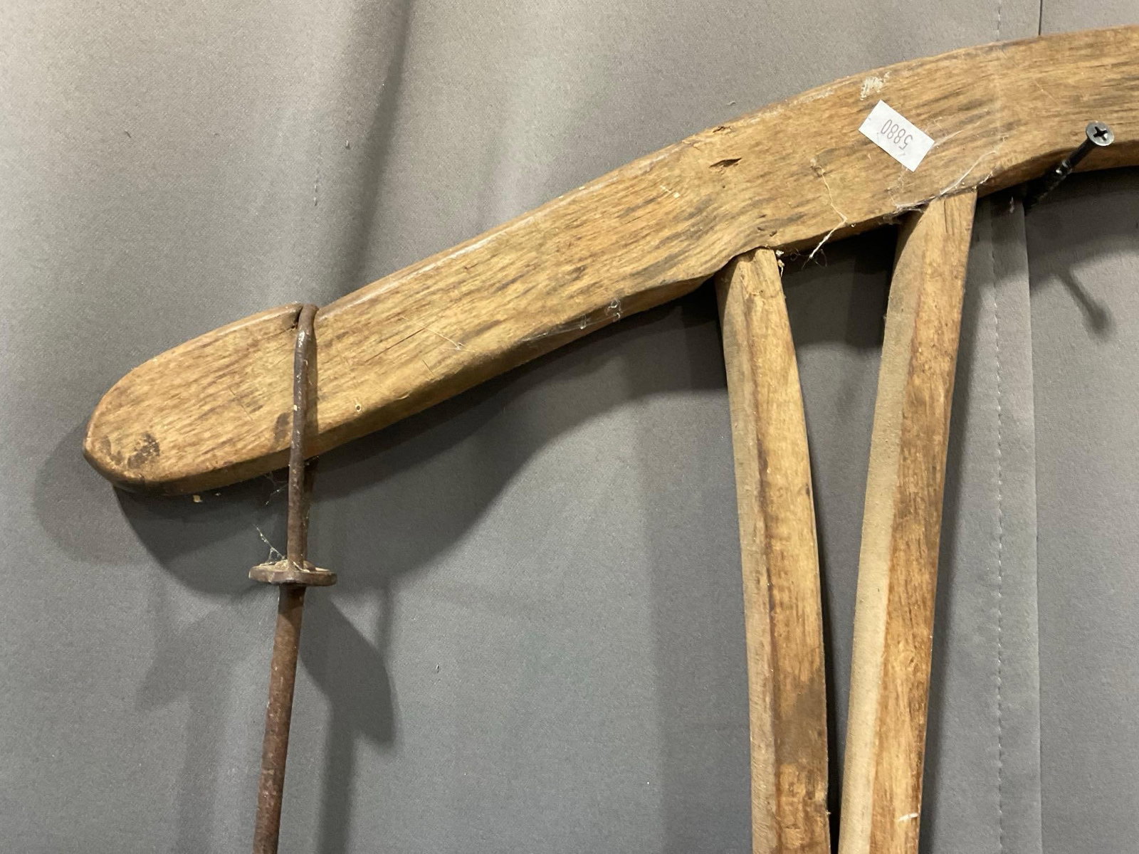 Antique Primitive style Buck/Bow Cross Cut Hand Saw, 25 x 34 inches - 3