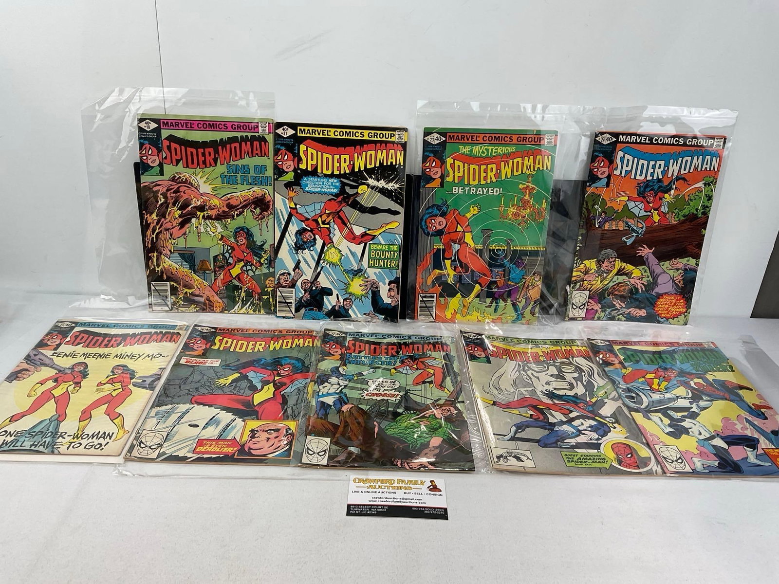 9 1979 Spider-Woman Marvel Comics, Issues, 18, 21, 23, 24, 25, 26, 27, 28, & 29 (1 of 7)