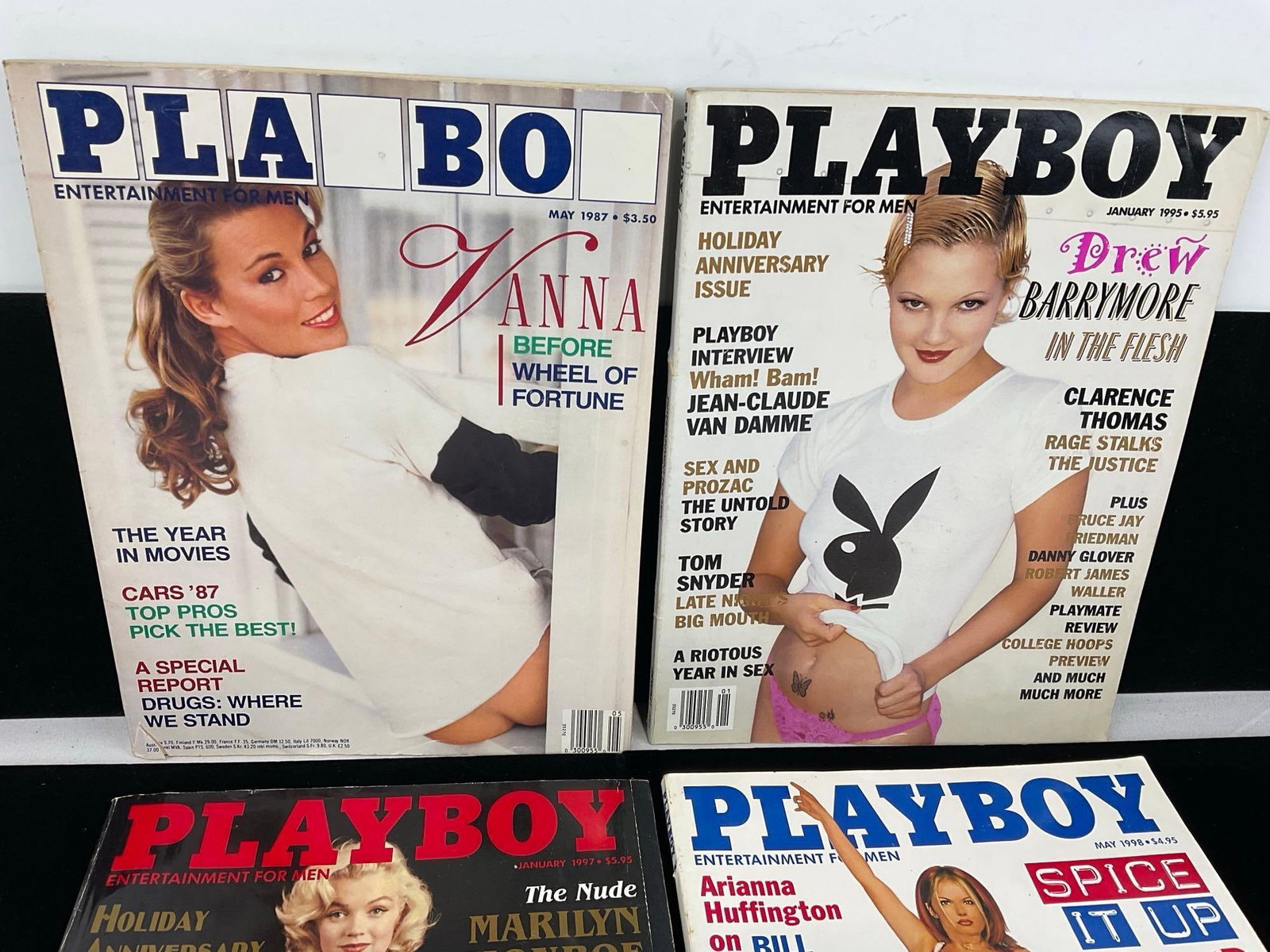 4 Issues of Playboy Magazine, Vanna White, Drew Barrymore, Marilyn Monroe Anniv, & Ginger Spice - 2