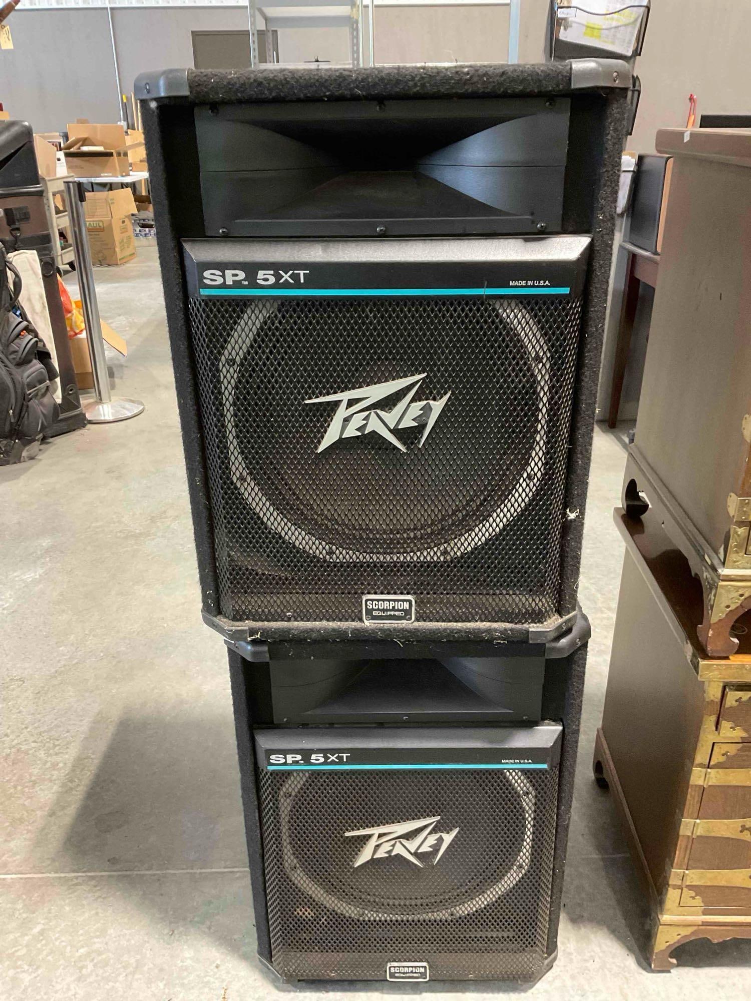 Pair of Vintage Peavey SP-5XT Passive Sound Reinforcement Speaker Cabinets. Tested, Work. See pics. (1 of 6)