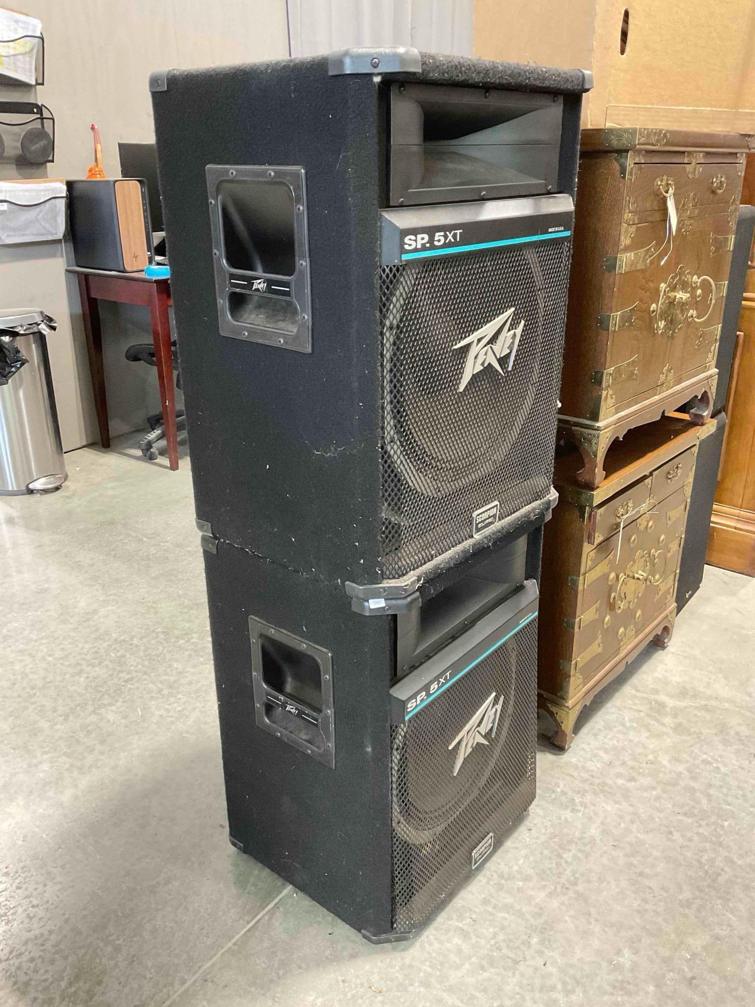 Pair of Vintage Peavey SP-5XT Passive Sound Reinforcement Speaker Cabinets. Tested, Work. See pics. - 2