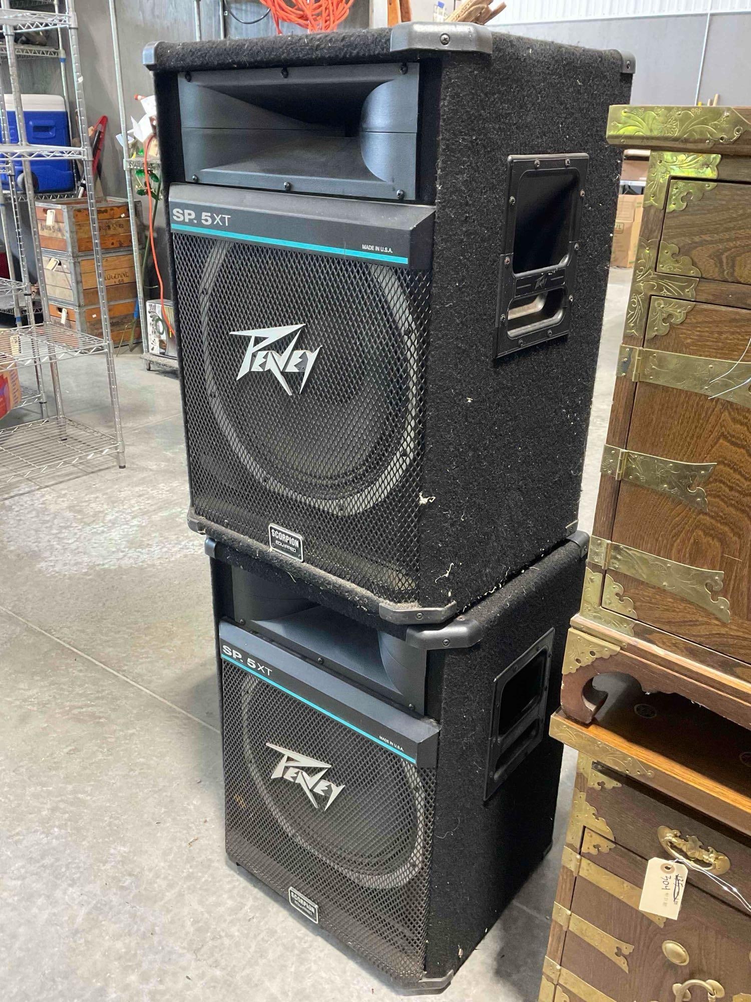 Pair of Vintage Peavey SP-5XT Passive Sound Reinforcement Speaker Cabinets. Tested, Work. See pics. - 3