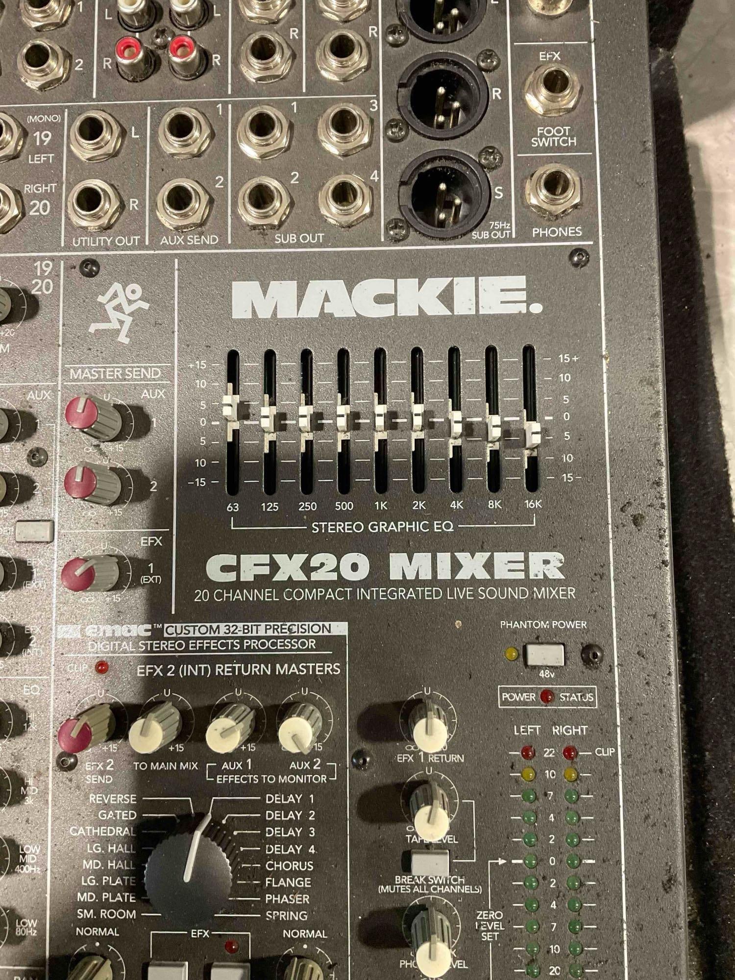 Mackie CFX20 Mixer 20 Channel Compact Integrated Live Sound Mixer in Case. Tested, Works. - 3