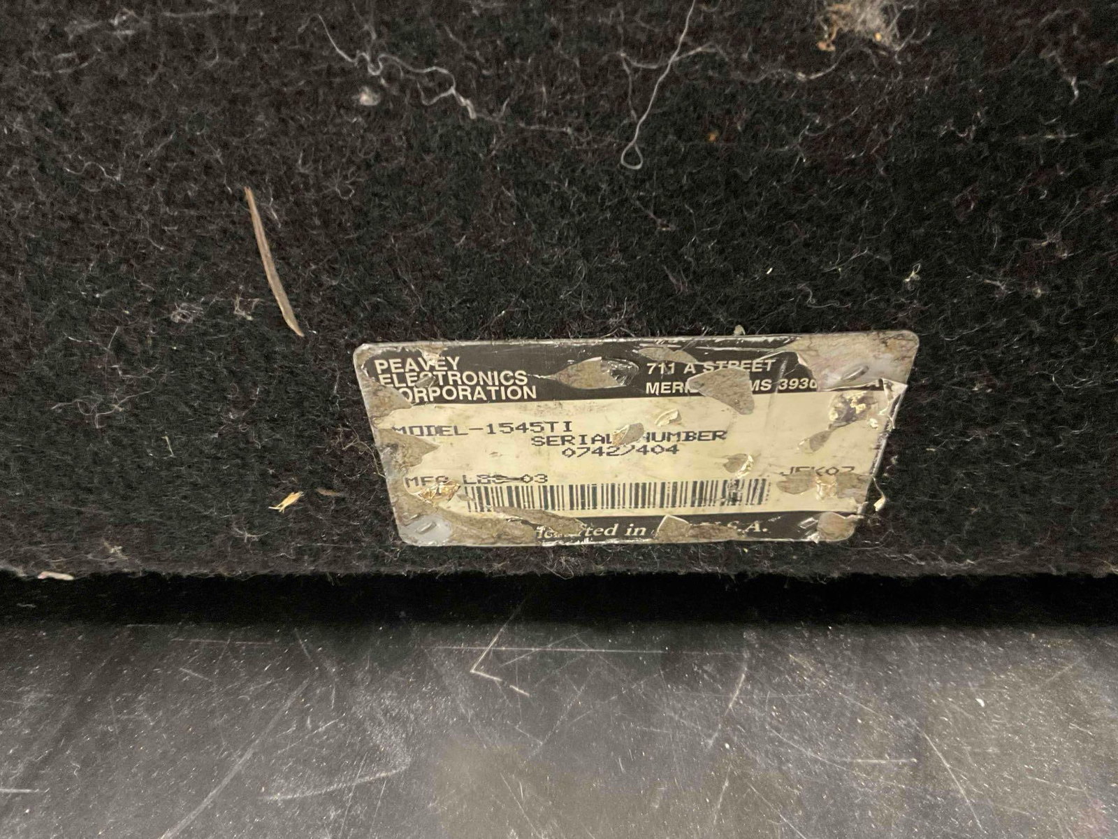 Vintage Peavey 1545ti Passive Floor Monitor Speaker Cabinet. Tested, Works. Fair Condition. - 4