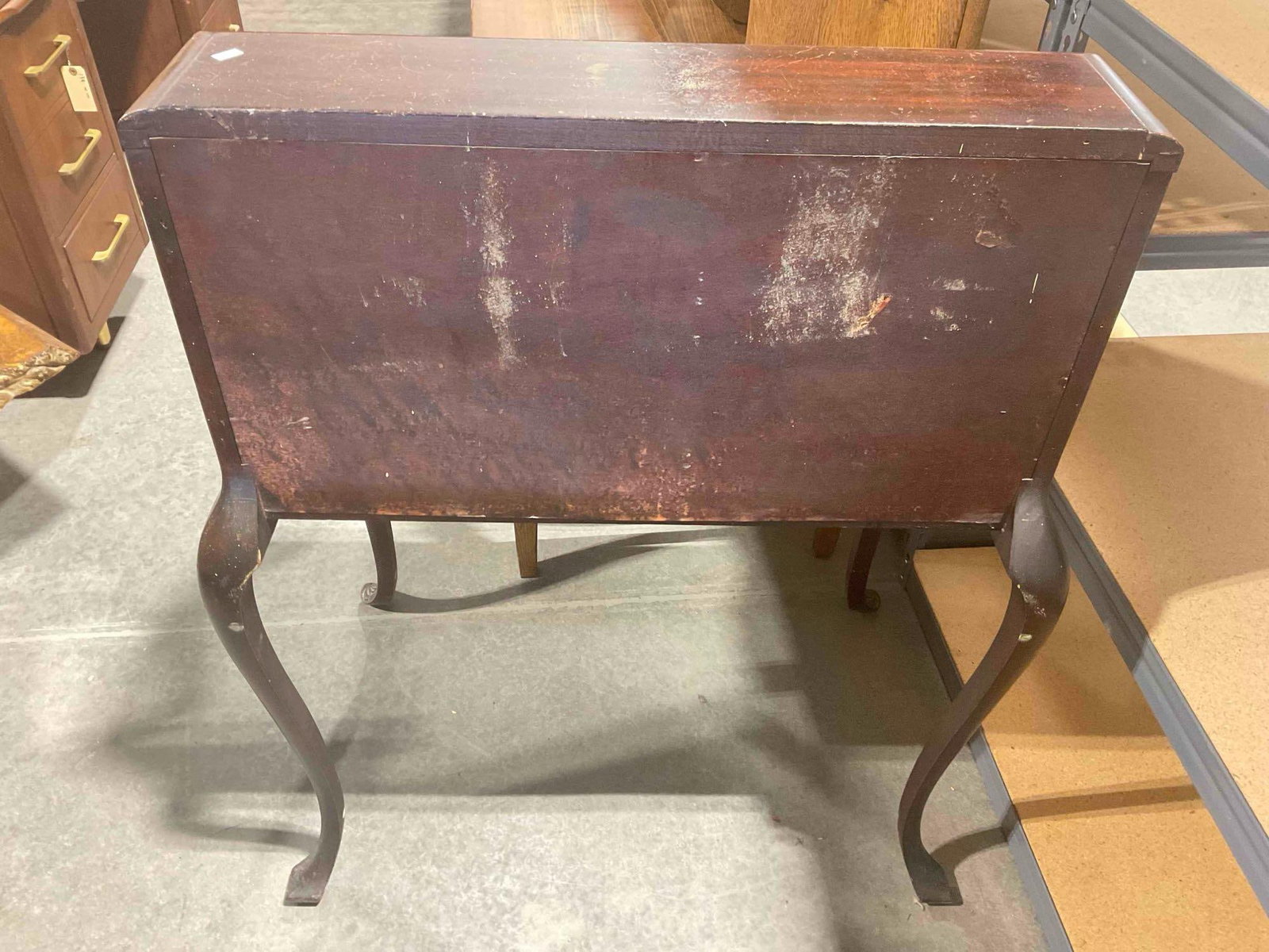 Antique Wooden Secretary Desk w/ Slant Top Writing Surface & 3 Drawers. Very Good Cond. - 4