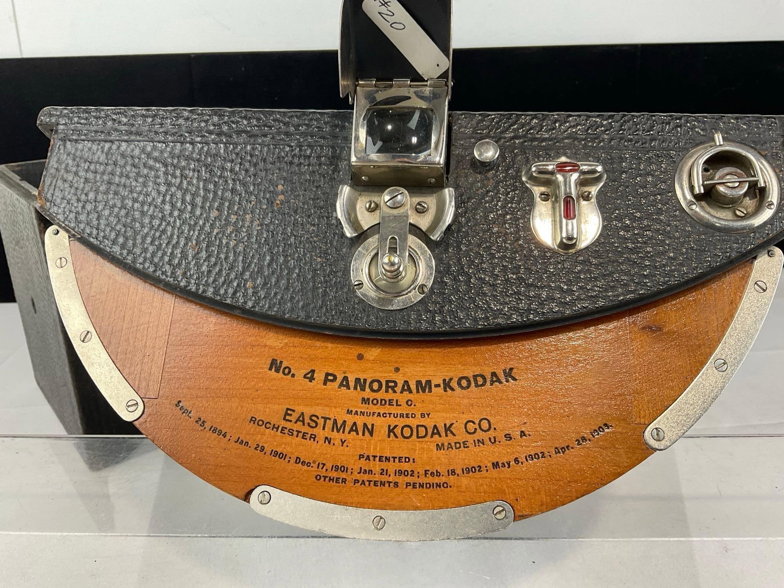 Antique 1900s Eastman-Kodak No. 4 Panoram-Kodak Camera, w/original leather case - 6