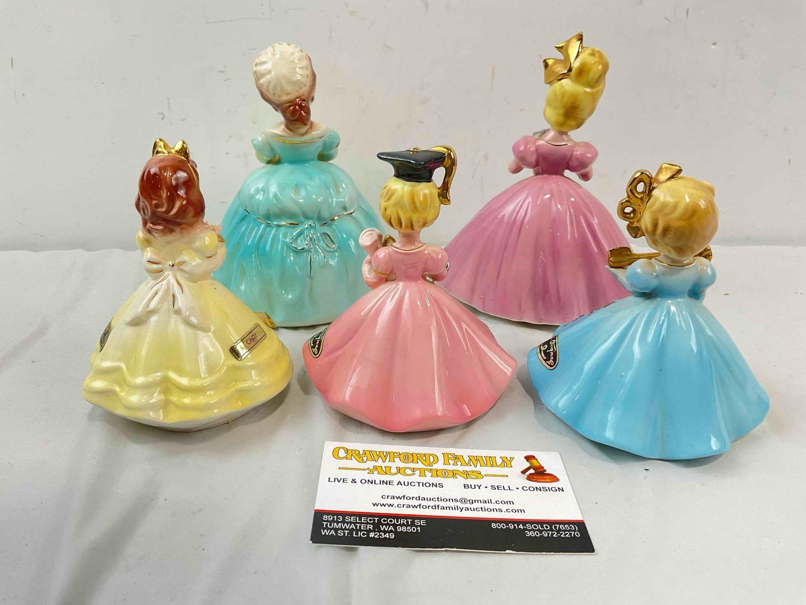 5 pcs Vintage Josef Originals Ceramic Lady Figurines, incl. Cindy & Kate. Good Condition. See pics. - 4