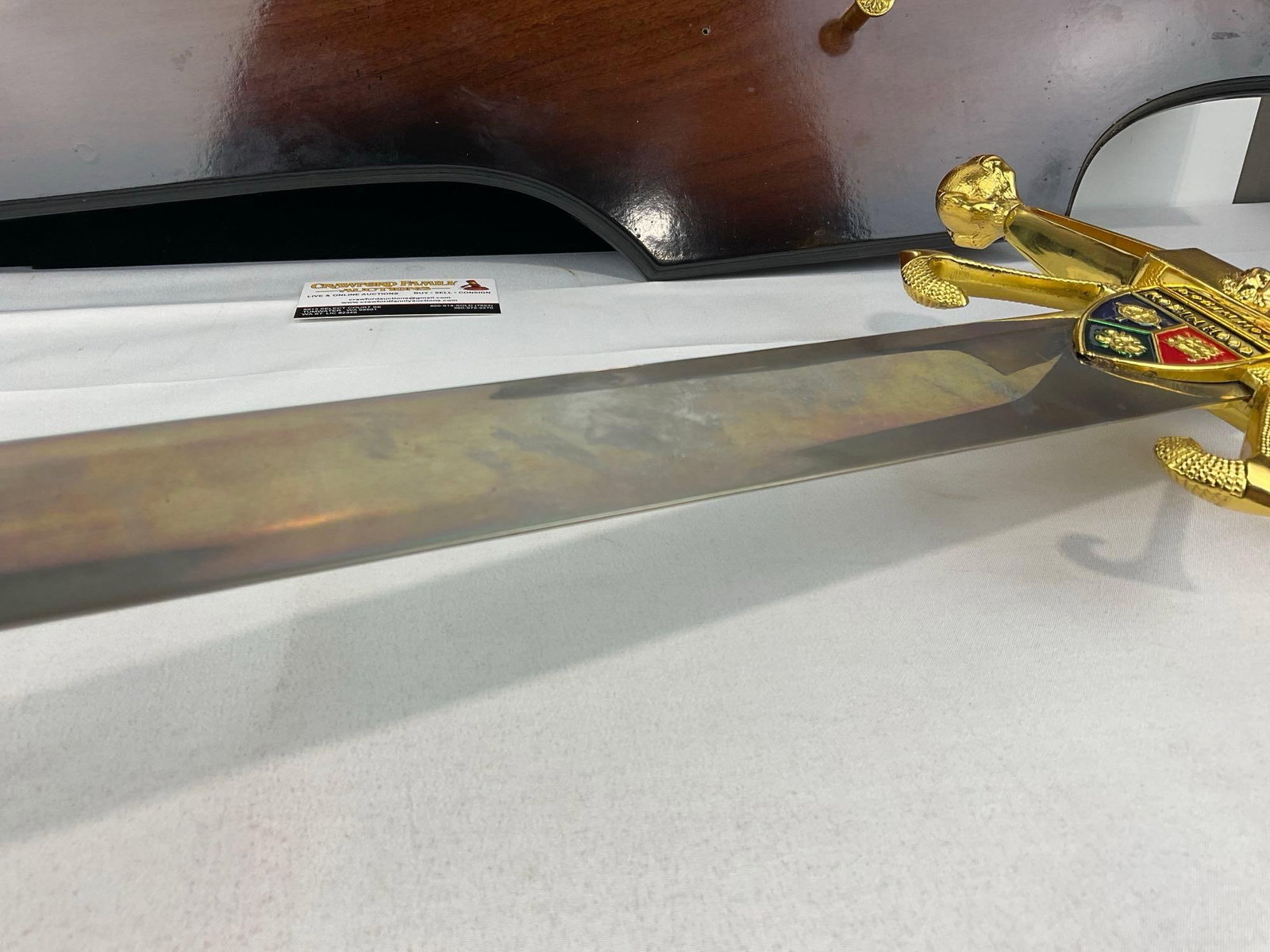 Decorative Fantasy Longsword Replica, marked Robin Hood, Brass & wood Handle49 inches long - 5