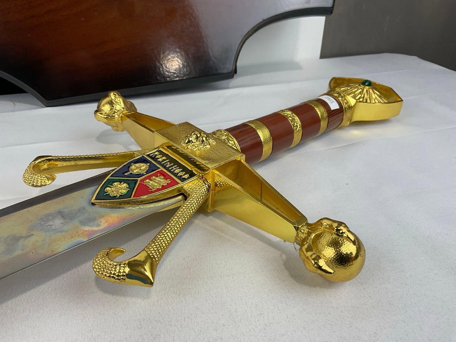 Decorative Fantasy Longsword Replica, marked Robin Hood, Brass & wood Handle49 inches long - 8