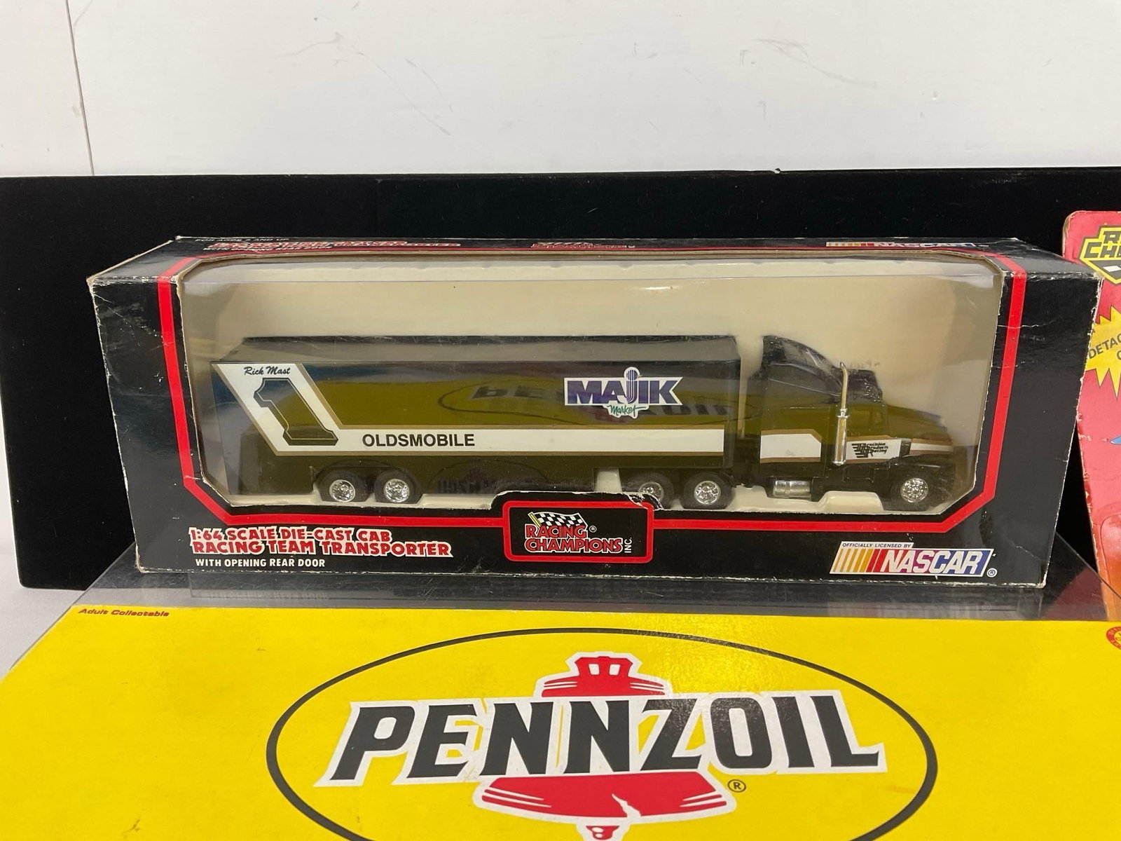 Pennzoil Jerry Eckman 1:24 Scale Pro Stock Car, 2 Tractor Trailers pieces, Majik & Dr. Pepper - 3