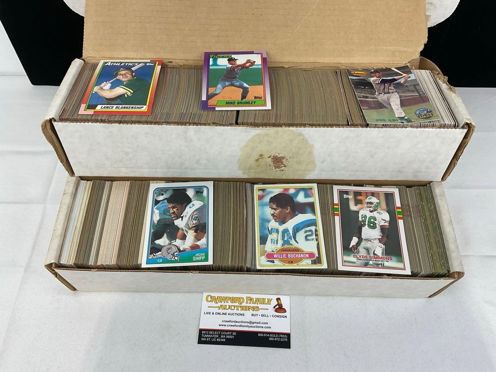 2 Boxes of Sports Cards, Baseball & NFL, Topps & more, approx 2750+ cards (1 of 2)