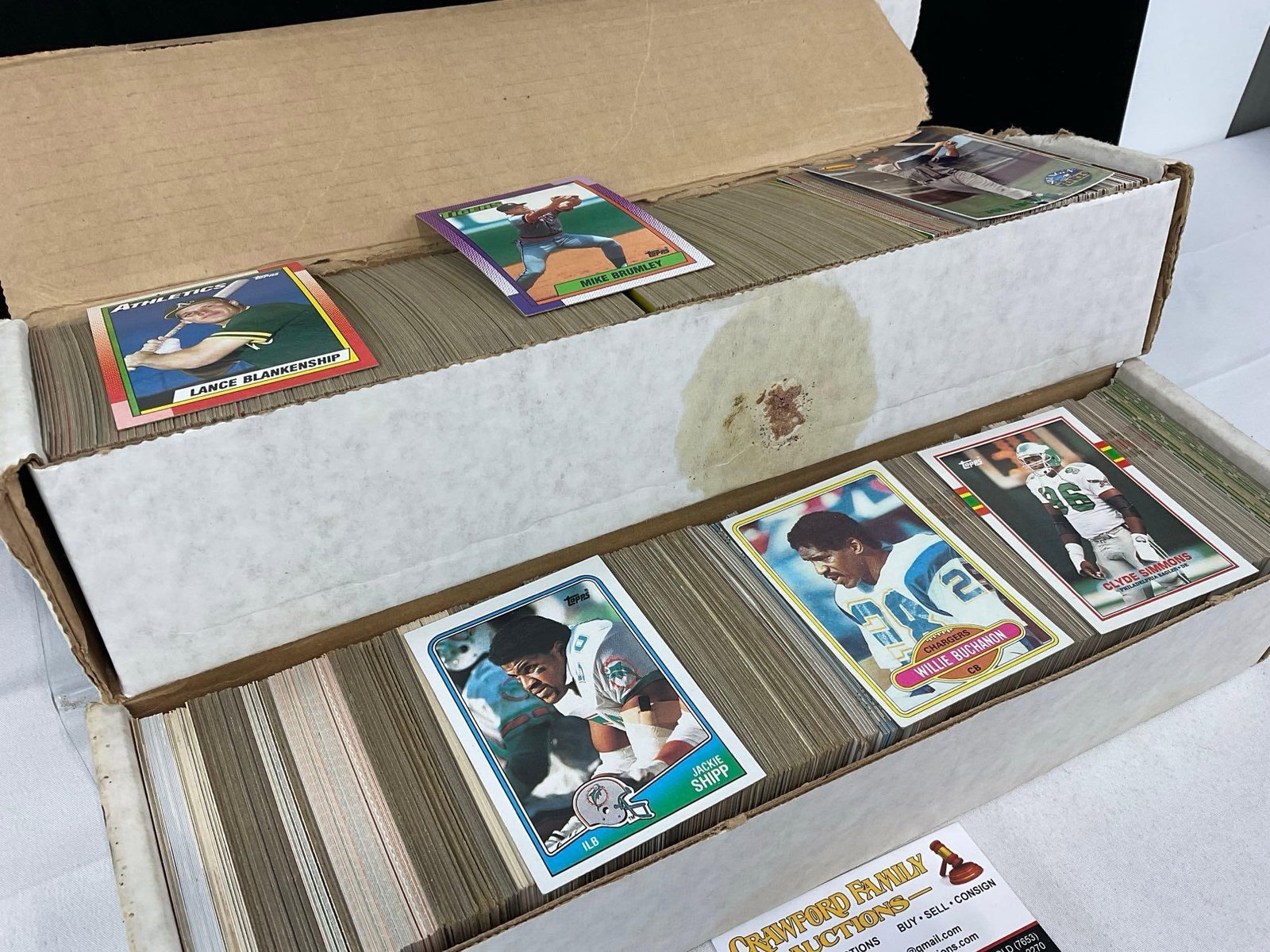 2 Boxes of Sports Cards, Baseball & NFL, Topps & more, approx 2750+ cards - 2