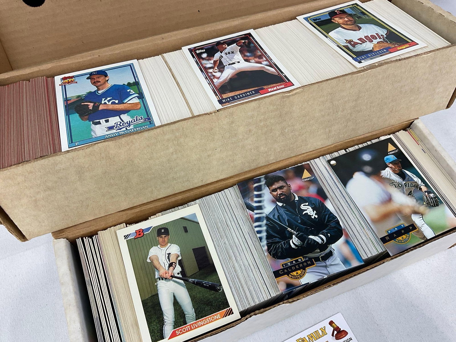 2 Boxes of Baseball cards, Topps, Pinnacle, & more, approx 2250+ cards - 2