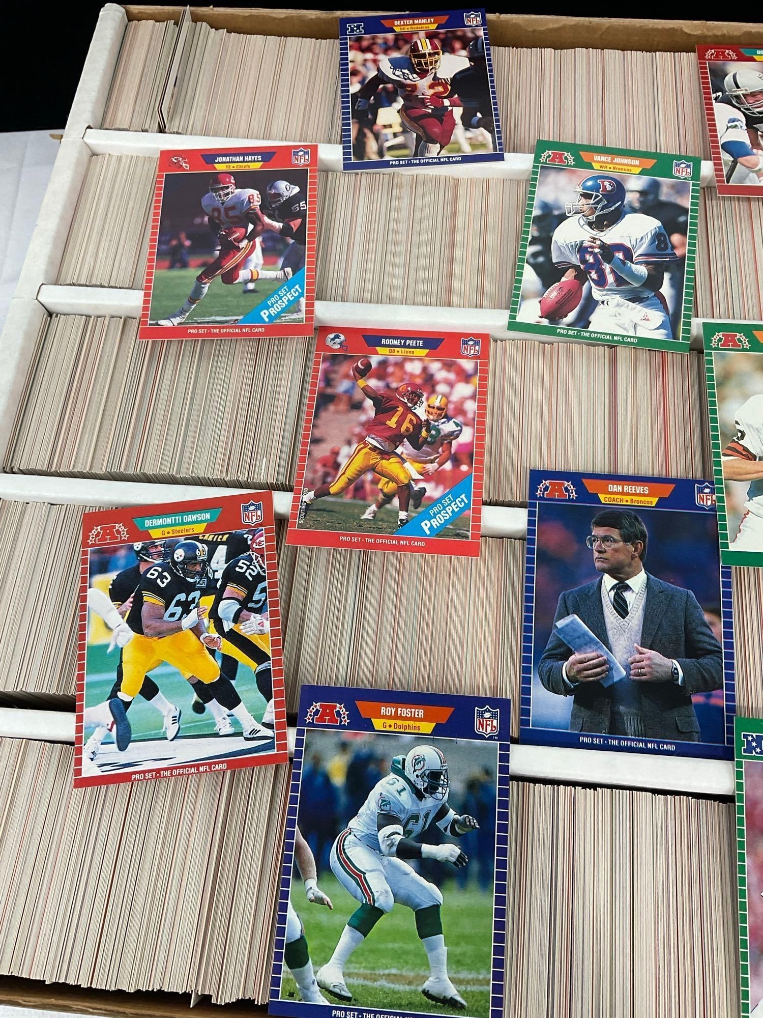 Vintage Football Cards, 1989 NFL Pro Series, looks to be the whole box, 5000+ cards approx - 2