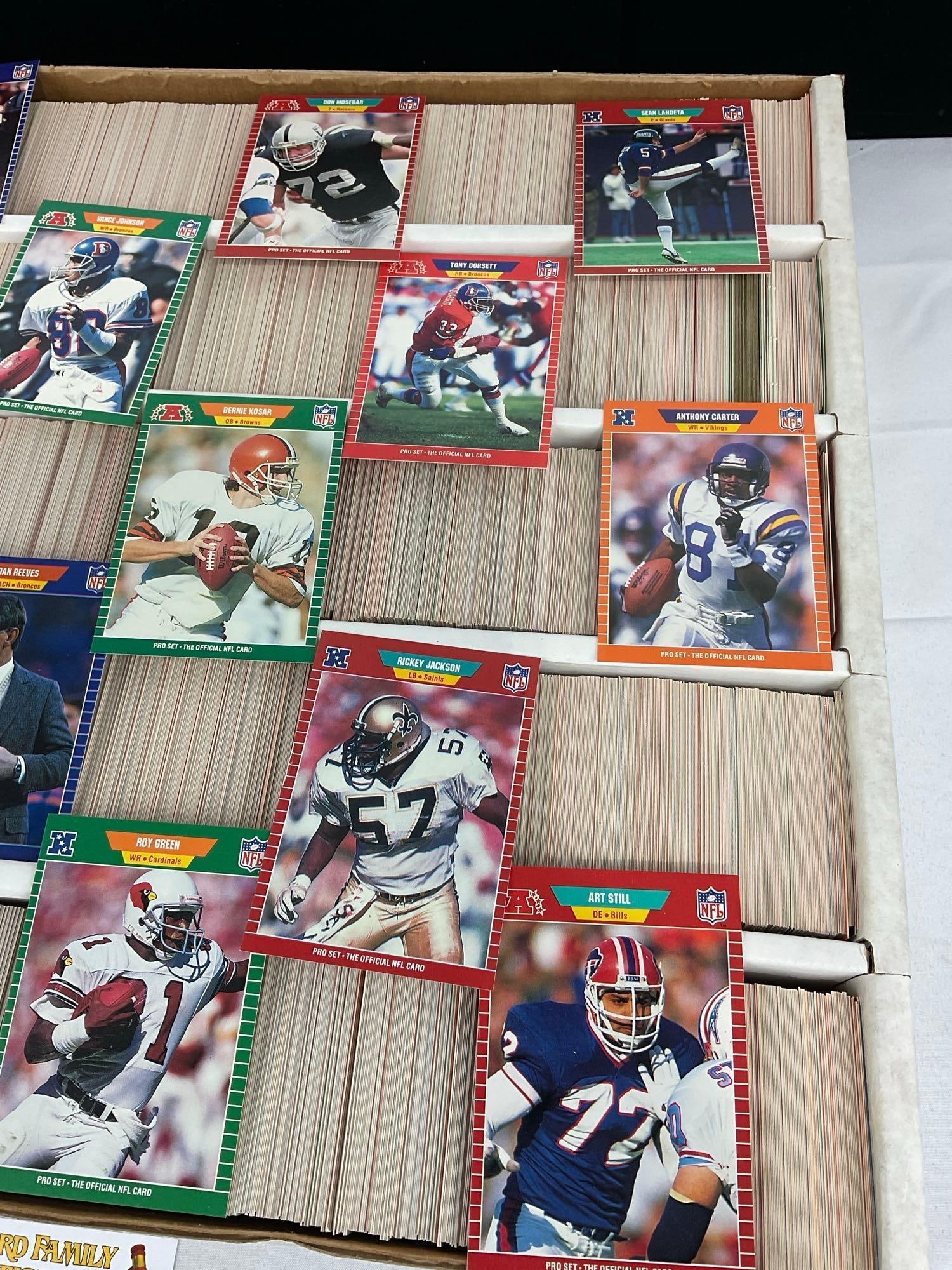 Vintage Football Cards, 1989 NFL Pro Series, looks to be the whole box, 5000+ cards approx - 3