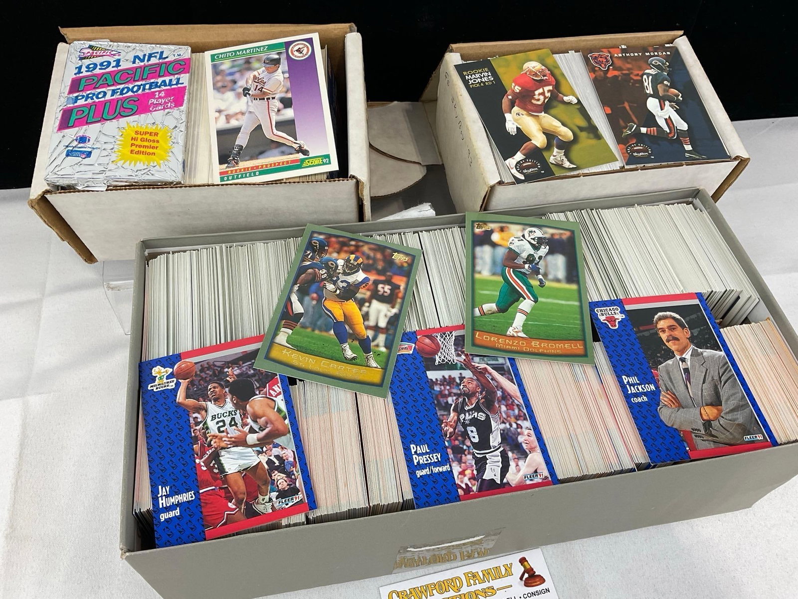 3 Boxes of 90s Sports Cards, Fleer, Topps, Score, Skybox, approx 3000+ cards - 2