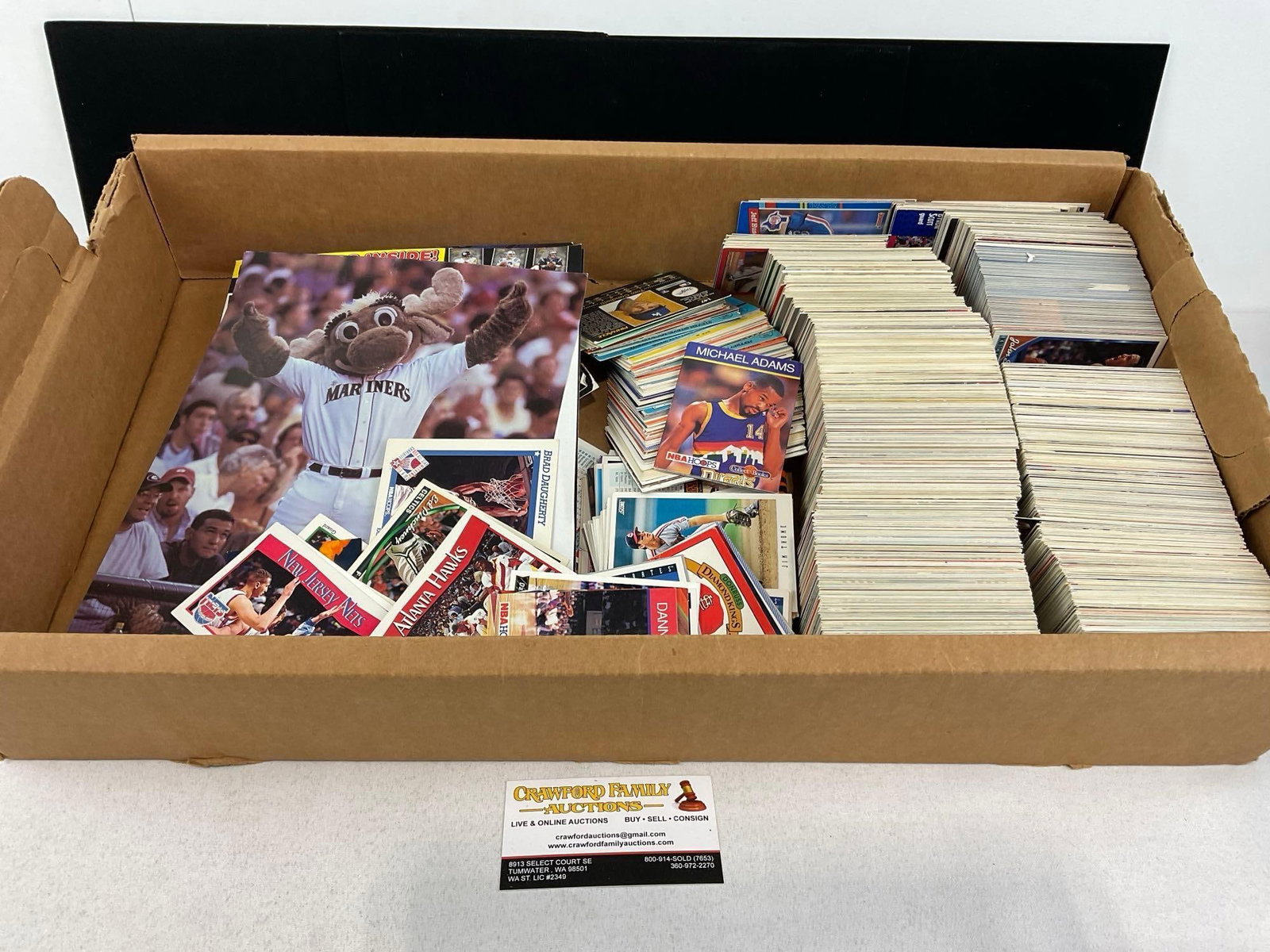 Box of Sports Cards, Baseball & Basketball, approx 1500+ cards, NBA Hoops, Donruss, Topps & more (1 of 3)