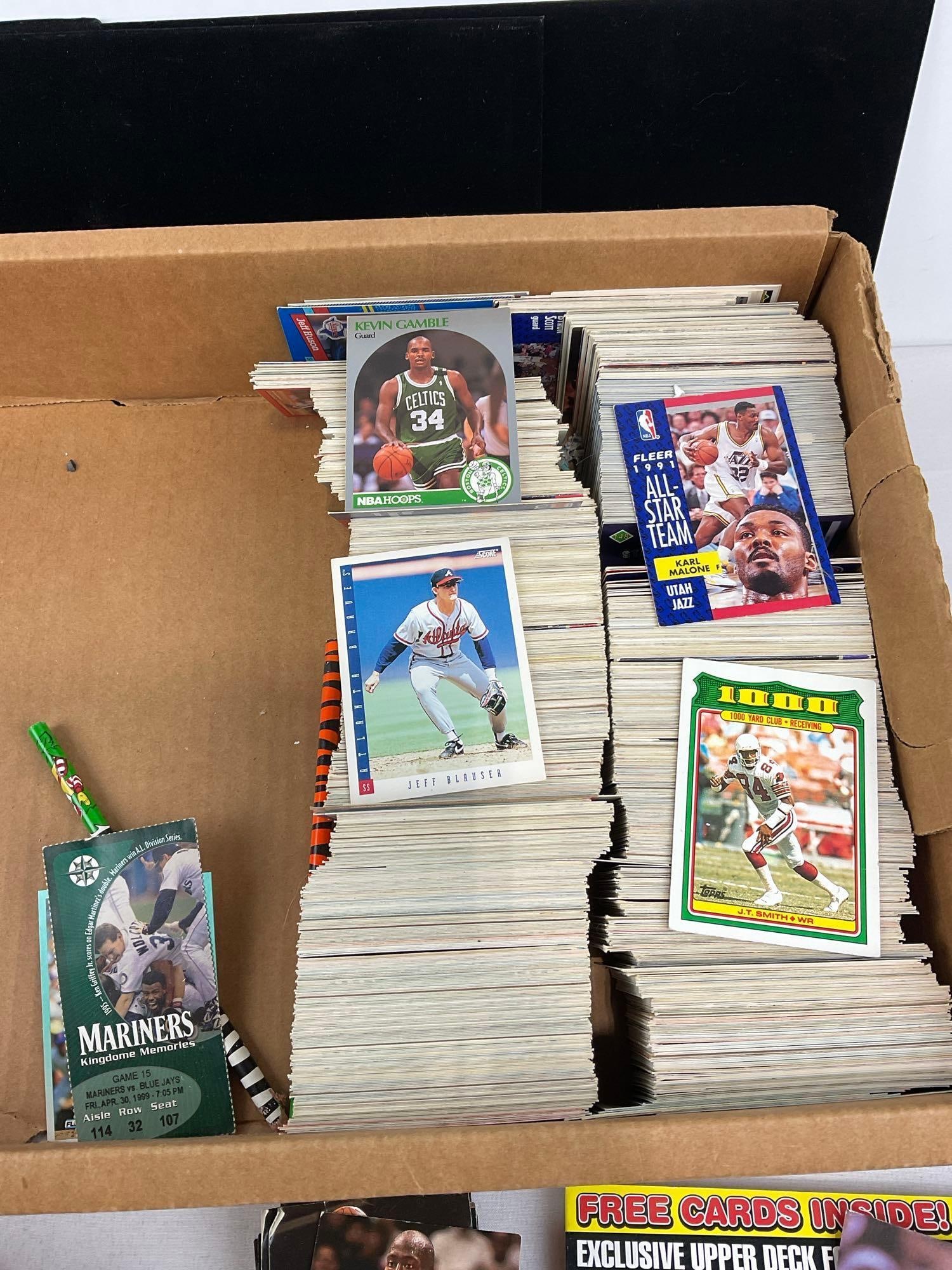 Box of Sports Cards, Baseball & Basketball, approx 1500+ cards, NBA Hoops, Donruss, Topps & more - 3