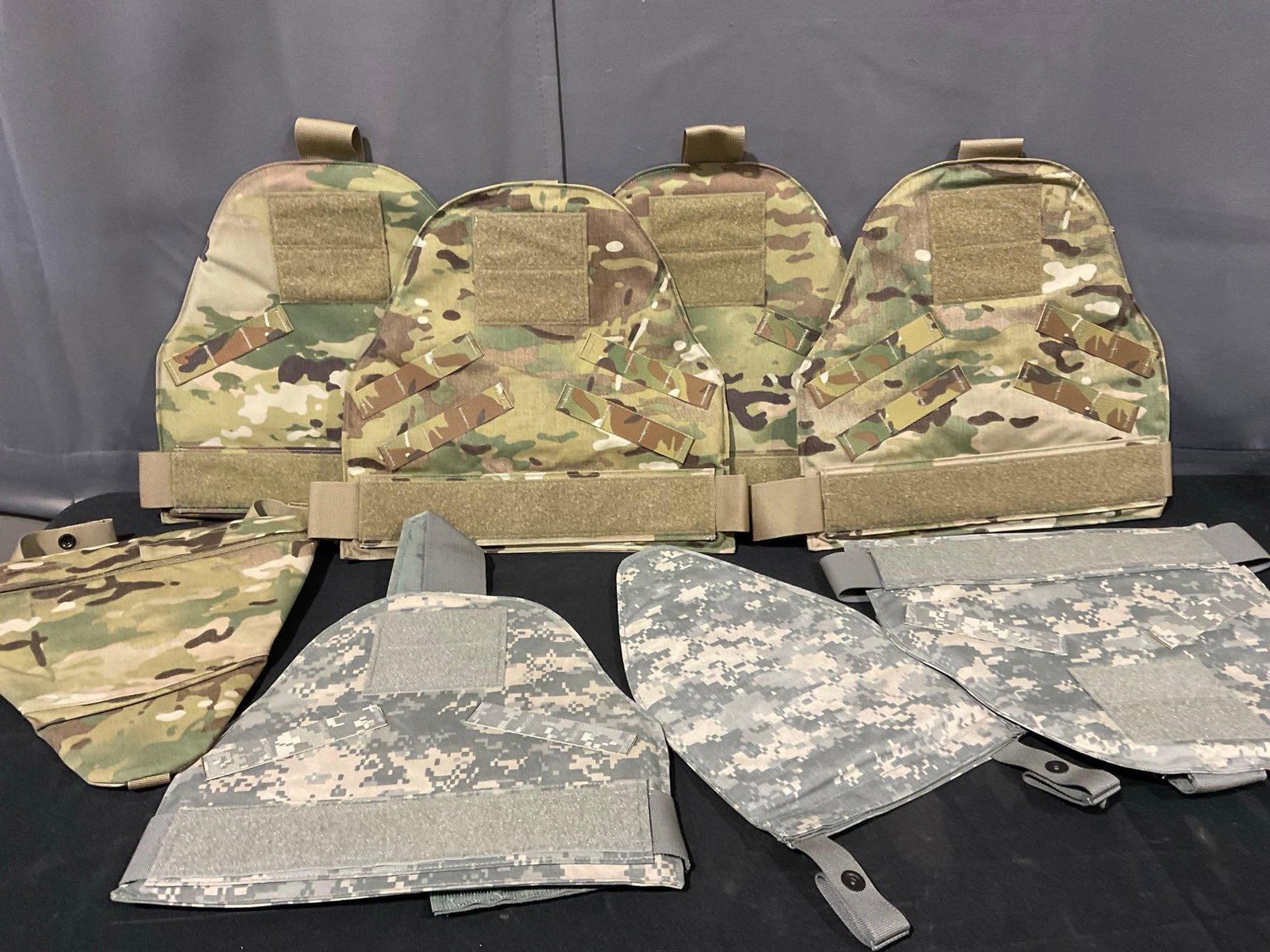 8 Deltoid & Groin Protectors, few w/ kevlar inserts, size X-Small to Medium Long: Appears to be in good shape. The piece measures approx 7h x 15w x 15d inches. See pics. E-5880