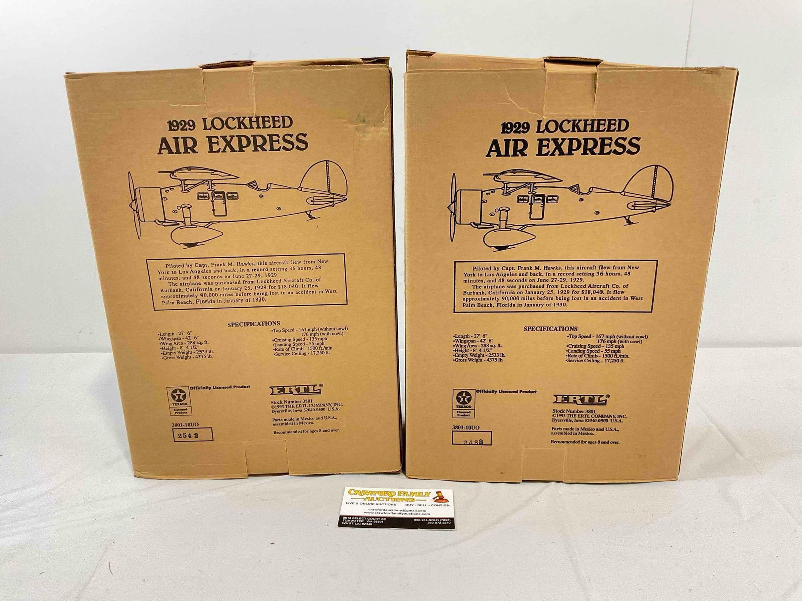 2 pcs Vintage ERTL 1929 Lockheed Air Express Die Cast Model Planes in Original Boxes. See pics. - 6