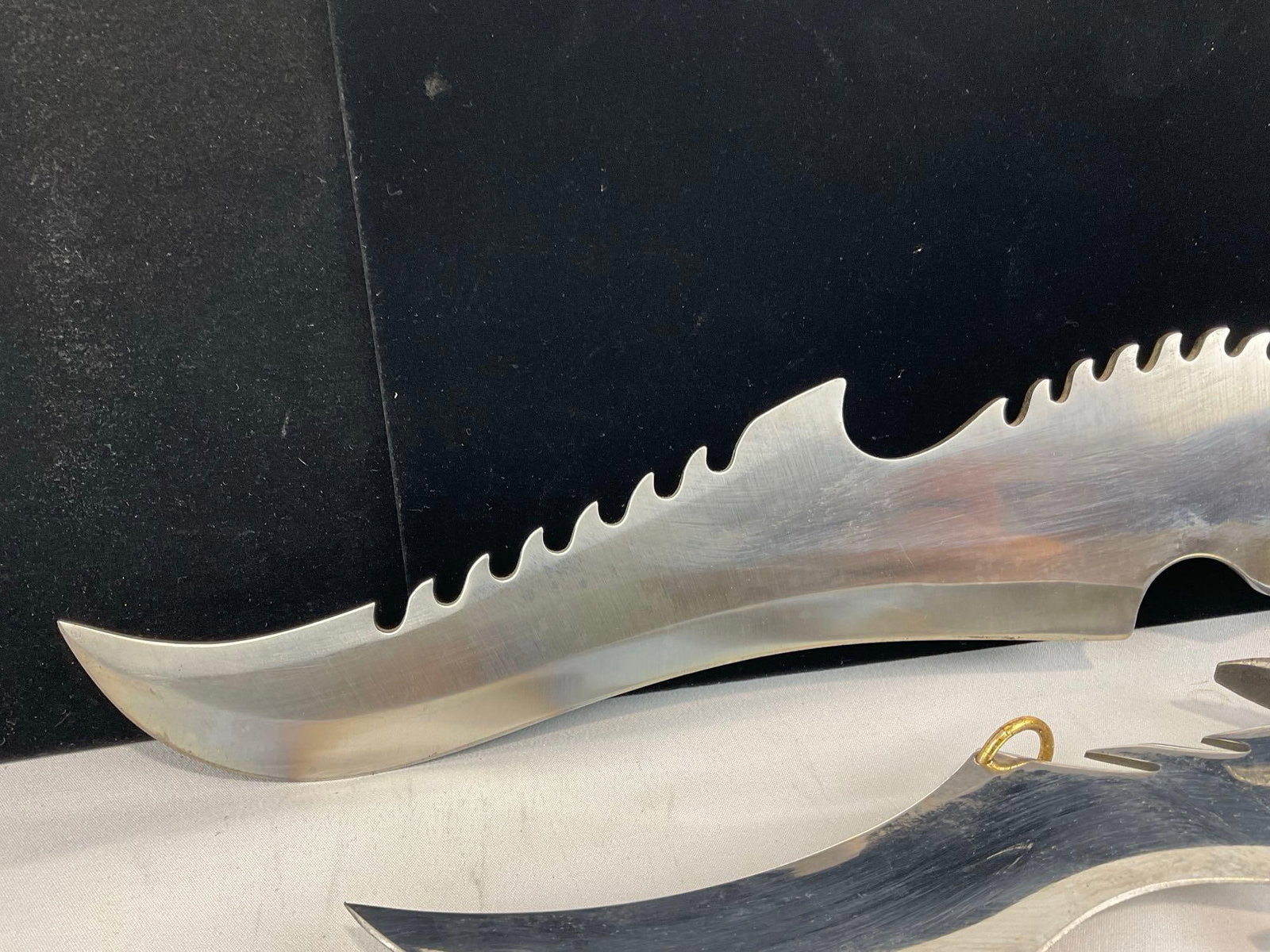 2 Large Fantasy Knives, 1 Frost Cutlery, Wood & Carved metal Handle, & Knife w/Dragon style Handle - 4
