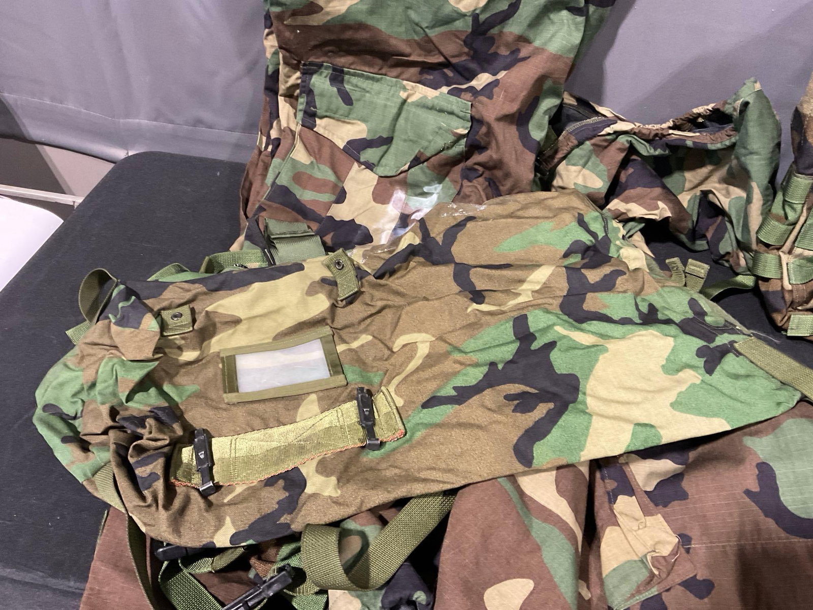 Woodland Camo NFR Overgarment Pants, Arctic Mittens M-1949, Patrol Pack - 2
