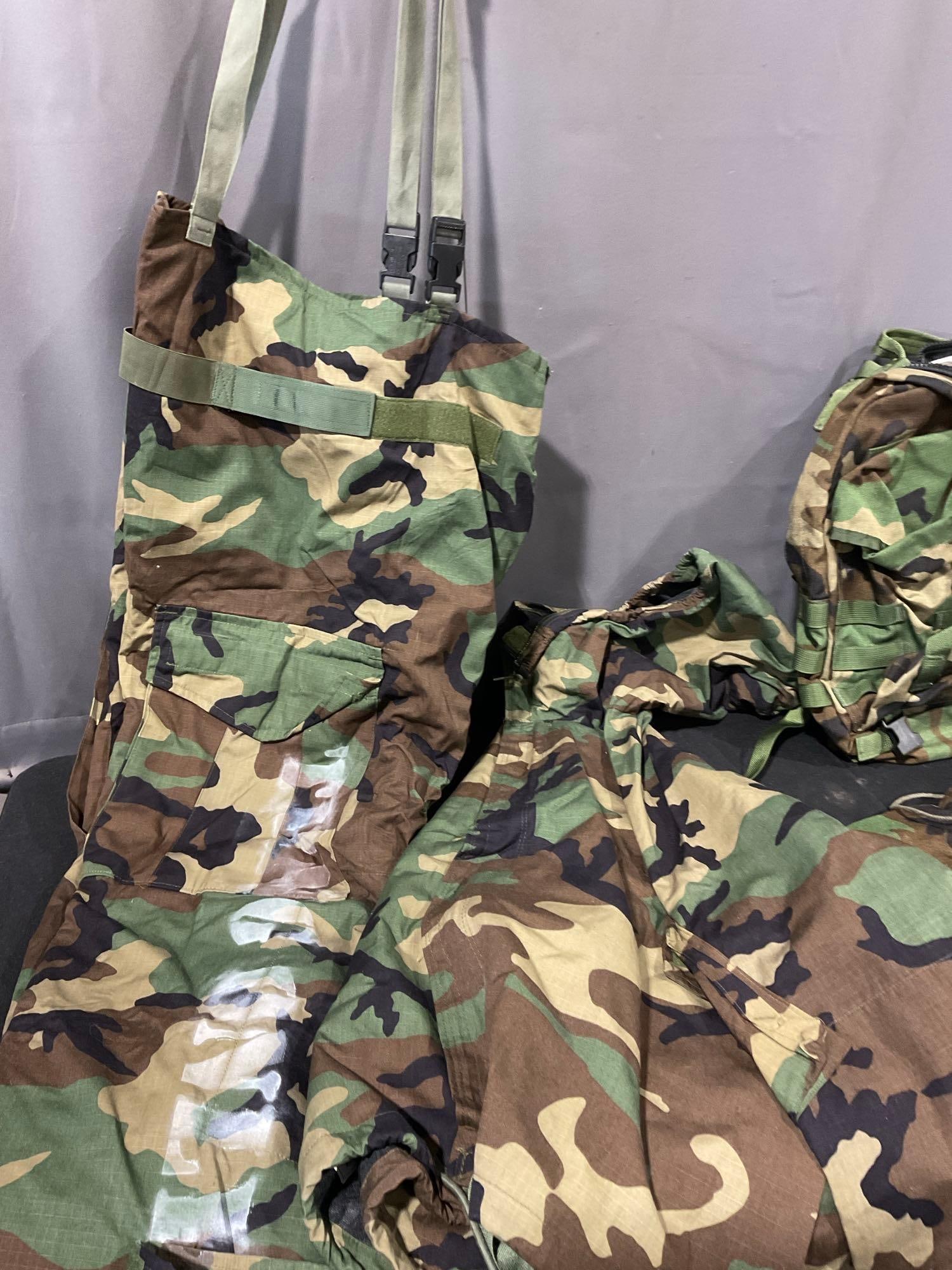 Woodland Camo NFR Overgarment Pants, Arctic Mittens M-1949, Patrol Pack - 5