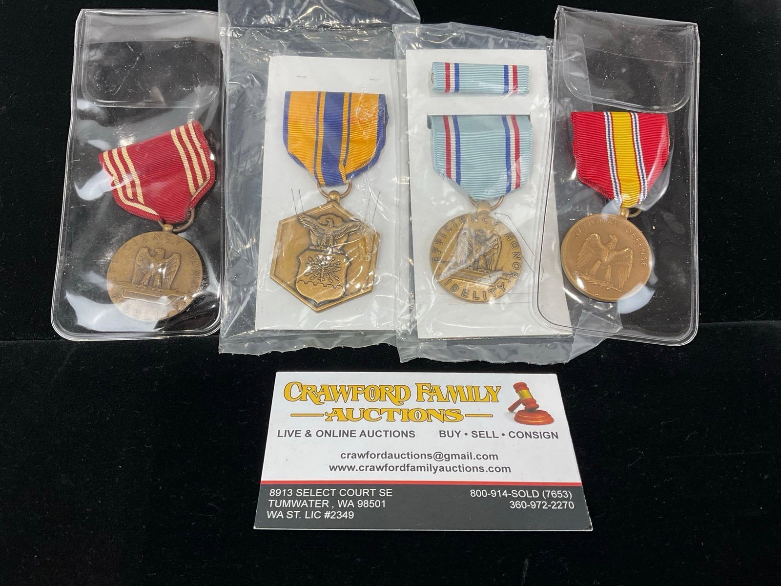 4 Medals, US Army & AF Good Conduct WW2, US Air Force Commendation, National Defense Service Medal (1 of 5)