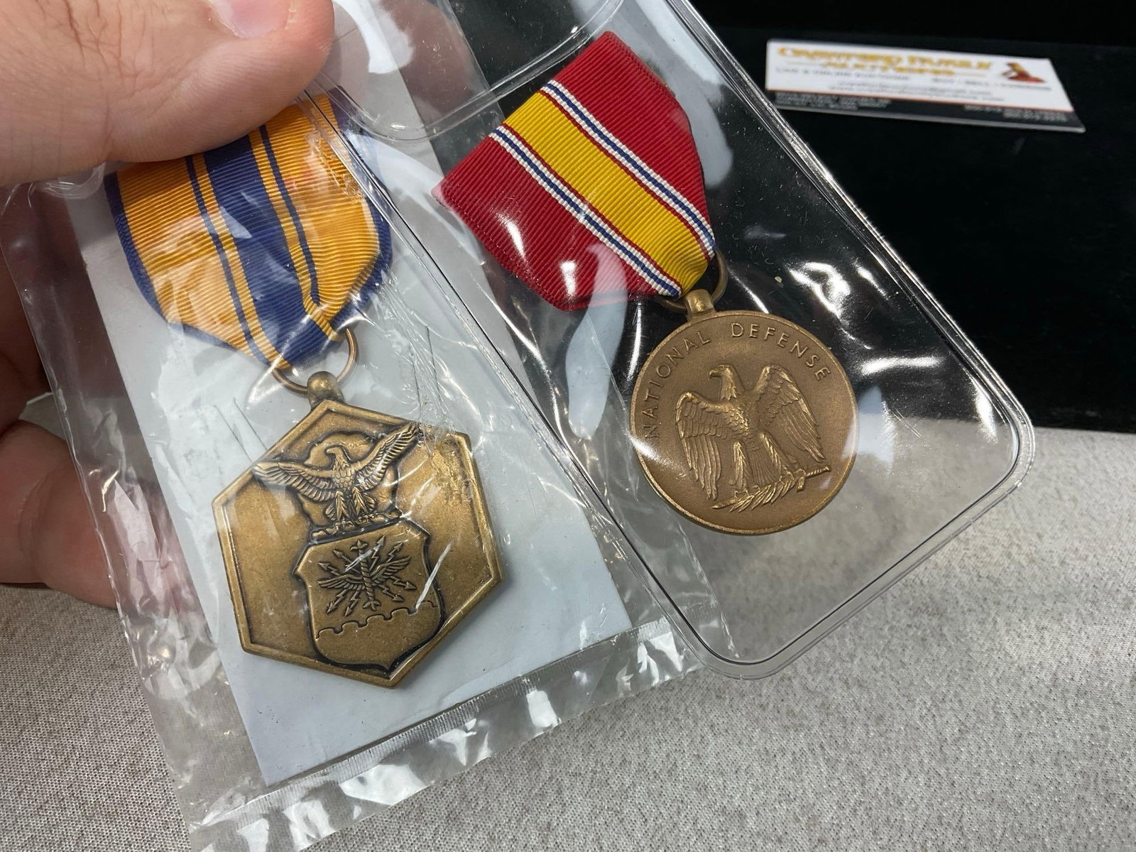 4 Medals, US Army & AF Good Conduct WW2, US Air Force Commendation, National Defense Service Medal - 4