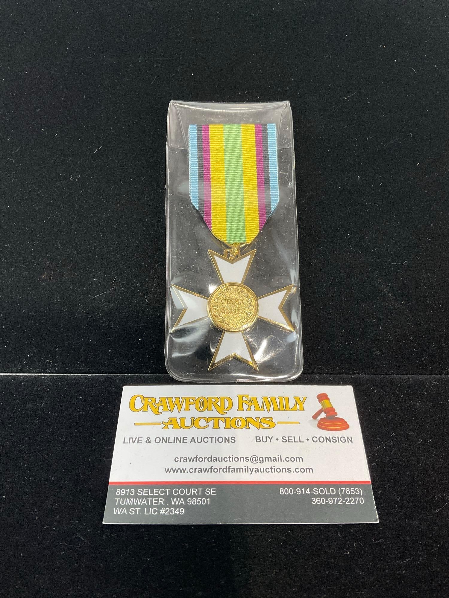 World War II Medal Belgium-Poland Allied Cross, Croix des Allies, for WW2 Veterans (1 of 2)