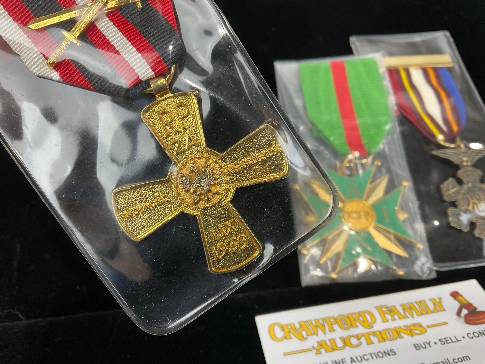 3 Medals, Army Navy Union, Military Peace Medal, Polish Veterans Award, For Free & Independence - 2