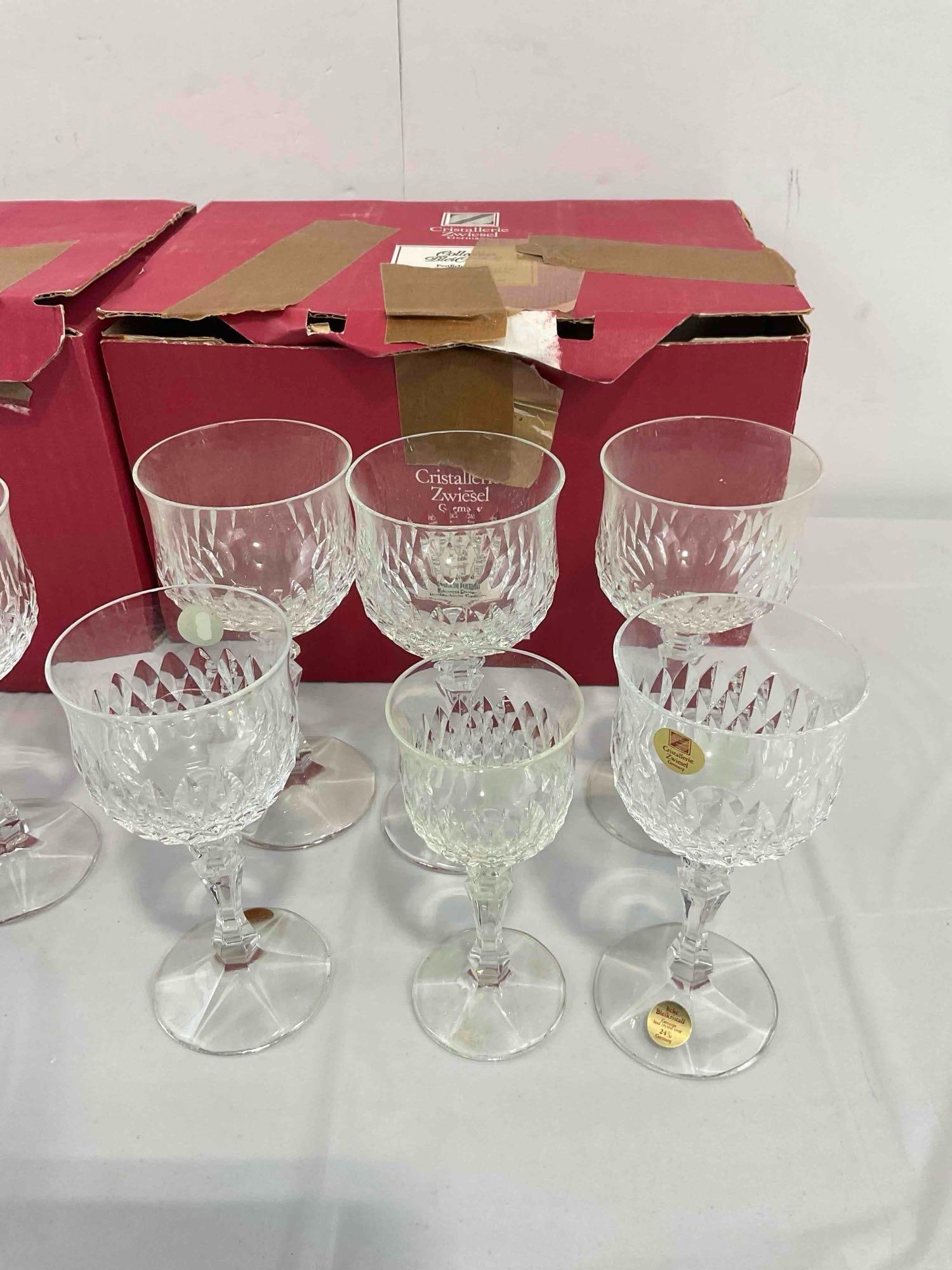 18 pcs Vintage Cristallerie Zweisel Germany Leaded Crystal Glasses in Original Boxes. See pics. - 4
