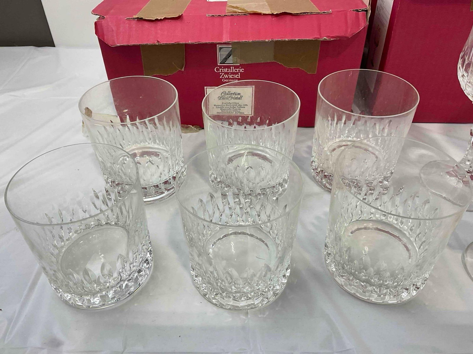 18 pcs Vintage Cristallerie Zweisel Germany Leaded Crystal Glasses in Original Boxes. See pics. - 6