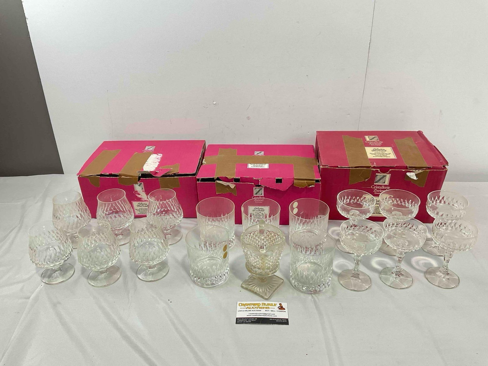 18 pcs Vintage Cristallerie Zwiesel Germany Leaded Crystal Glasses in Original Boxes. See pics. (1 of 6)
