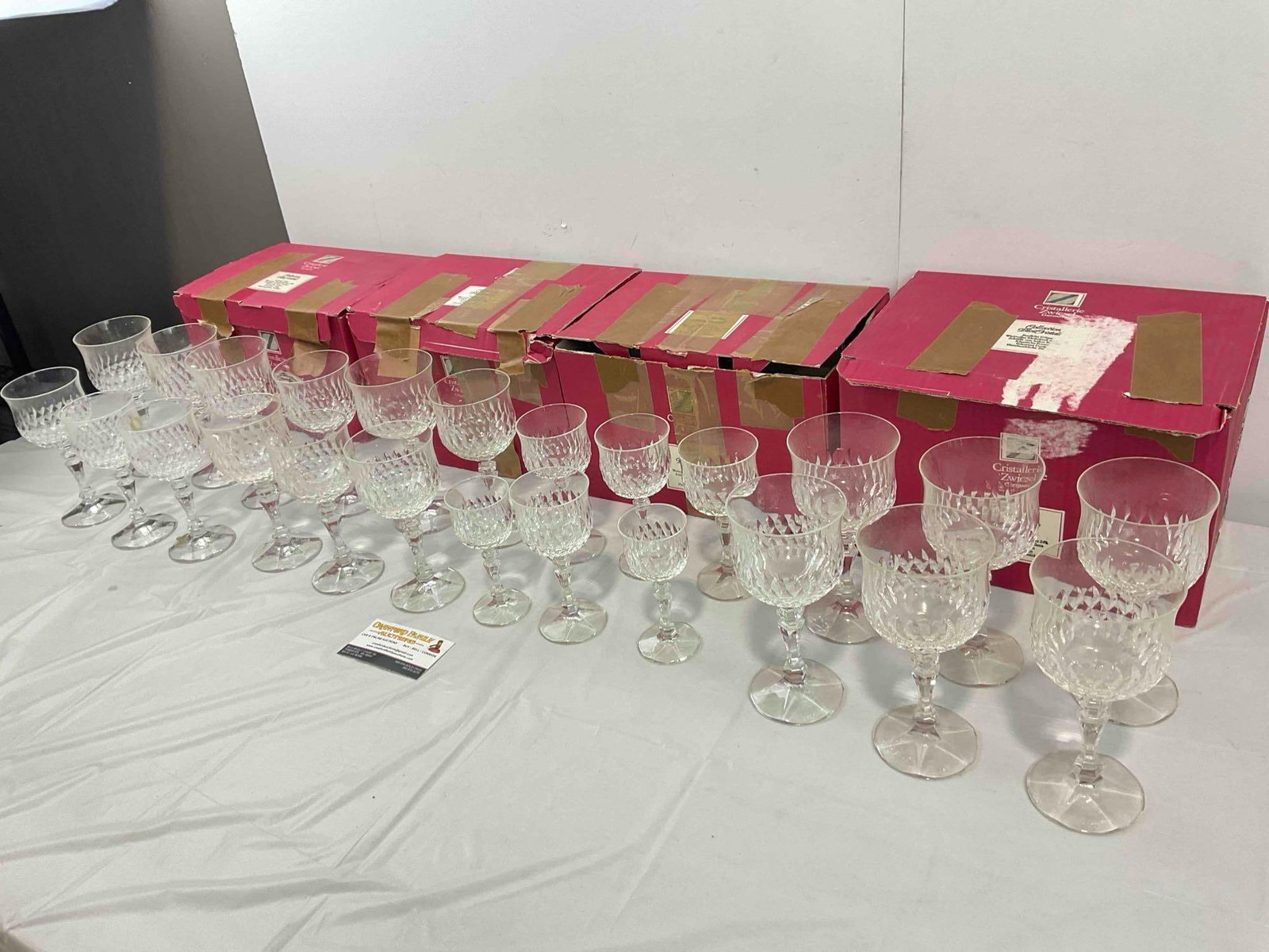 24 pcs Vintage Cristallerie Zwiesel German Leaded Crystal Glasses in Original Boxes. See pics. - 2