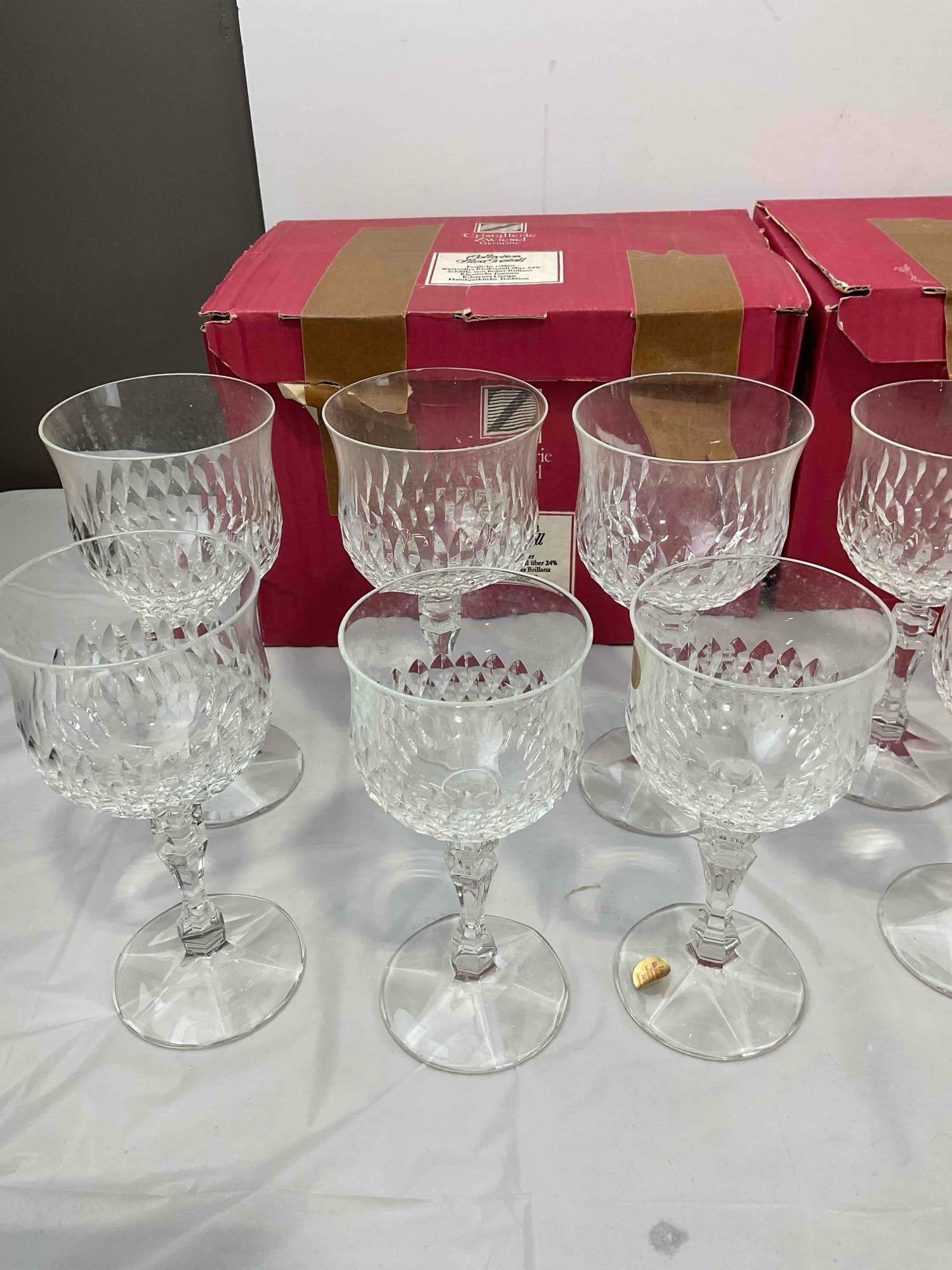 24 pcs Vintage Cristallerie Zwiesel German Leaded Crystal Glasses in Original Boxes. See pics. - 4