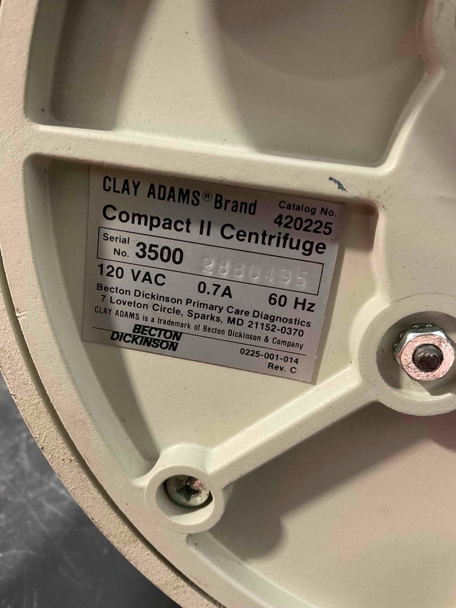 Becton Dickinson Clay Adams Compact II Centrifuge. Tested, Works. Good Condition. See pics. - 5